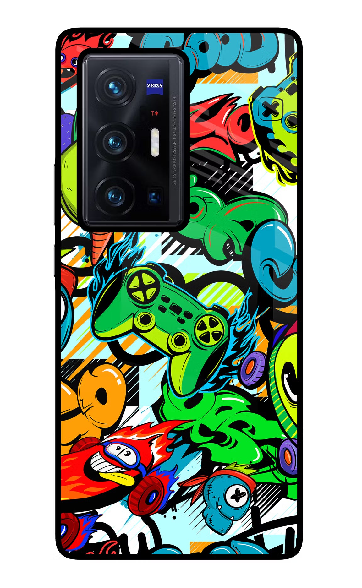 Game Doodle Vivo X70 Pro+ Back Cover - Game Doodle Vivo X70 Pro+ Glass Case Back Cover by Casekaro Game Doodle Vivo X70 Pro+ Glass Case Back Cover by Casekaro