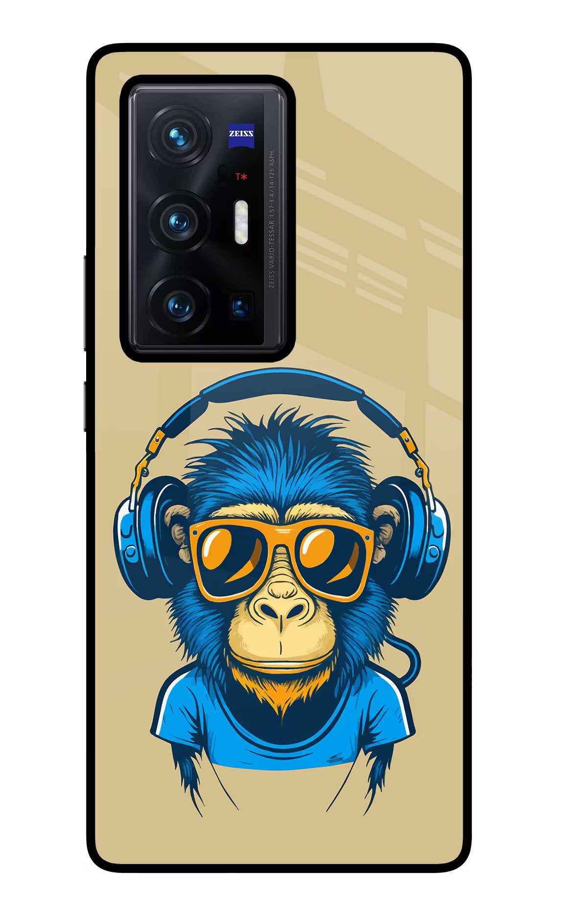 Monkey Headphone Vivo X70 Pro+ Glass Case - Monkey Headphone Vivo X70 Pro+ Glass Case Monkey Headphone Vivo X70 Pro+ Glass Case