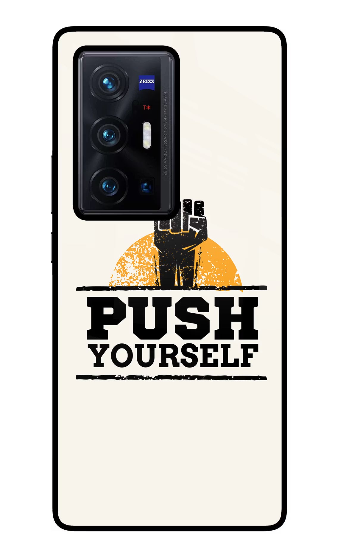 Push Yourself Vivo X70 Pro+ Back Cover - Push Yourself Vivo X70 Pro+ Glass Case Back Cover by Casekaro Push Yourself Vivo X70 Pro+ Glass Case Back Cover by Casekaro