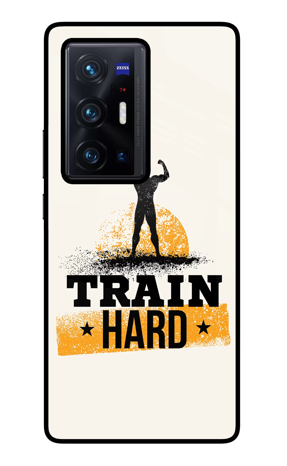 Train Hard Vivo X70 Pro+ Back Cover - Train Hard Vivo X70 Pro+ Glass Case Back Cover by Casekaro Train Hard Vivo X70 Pro+ Glass Case Back Cover by Casekaro