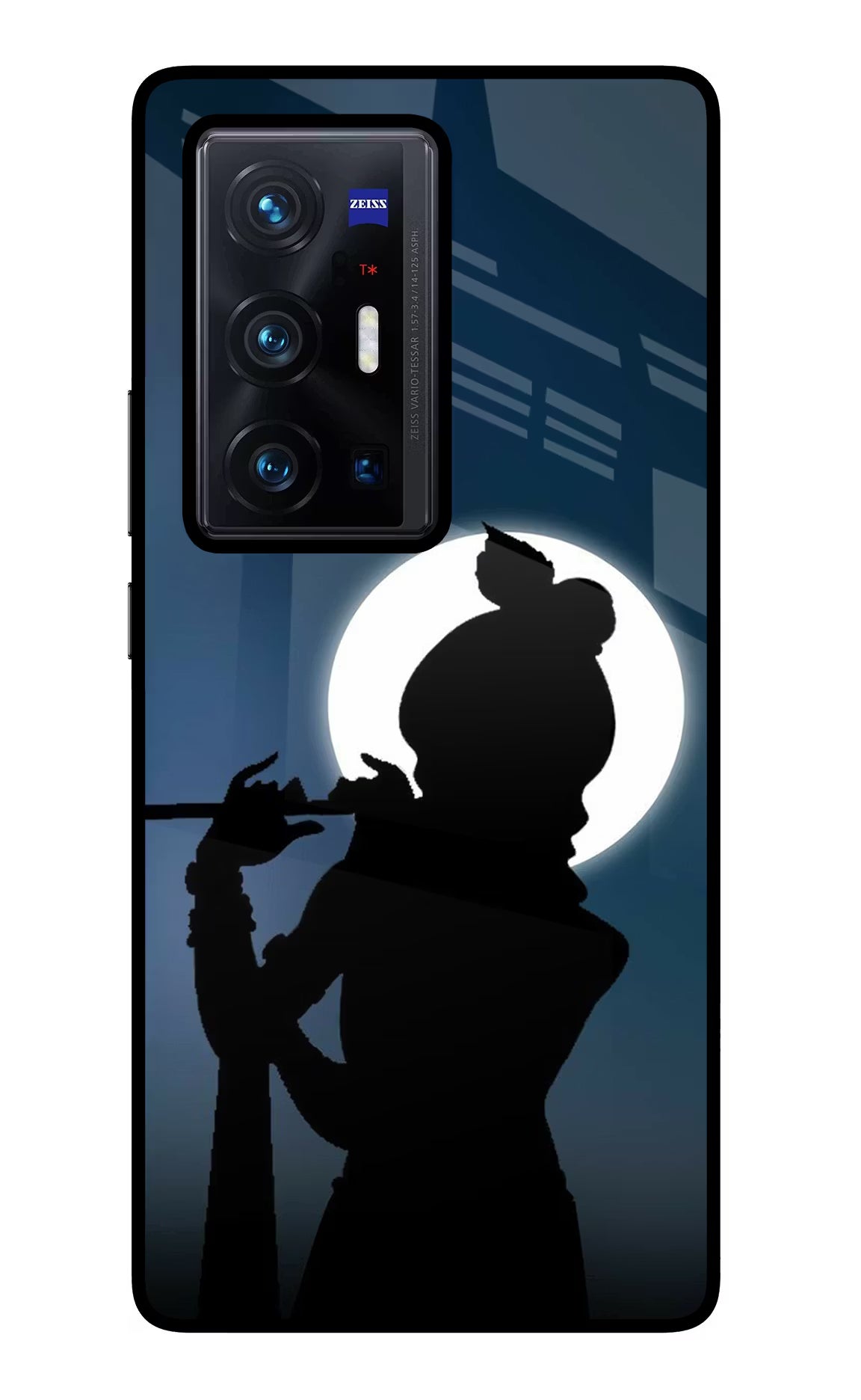 Shri Krishna Silhouette Vivo X70 Pro+ Back Cover - Shri Krishna Silhouette Vivo X70 Pro+ Glass Case Back Cover by Casekaro Shri Krishna Silhouette Vivo X70 Pro+ Glass Case Back Cover by Casekaro