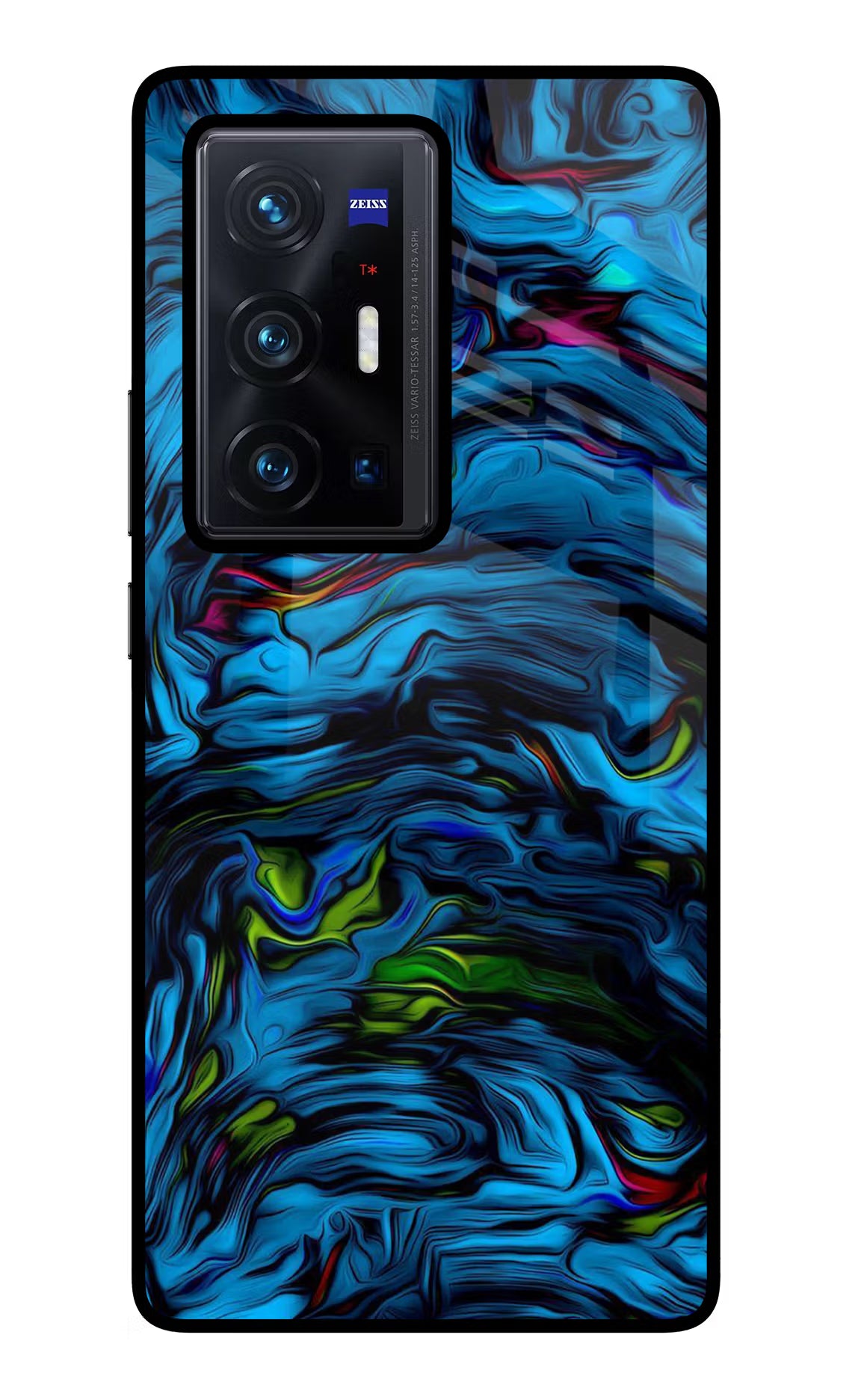 Dark Blue Abstract Vivo X70 Pro+ Back Cover - Dark Blue Abstract Vivo X70 Pro+ Glass Case Back Cover by Casekaro Dark Blue Abstract Vivo X70 Pro+ Glass Case Back Cover by Casekaro