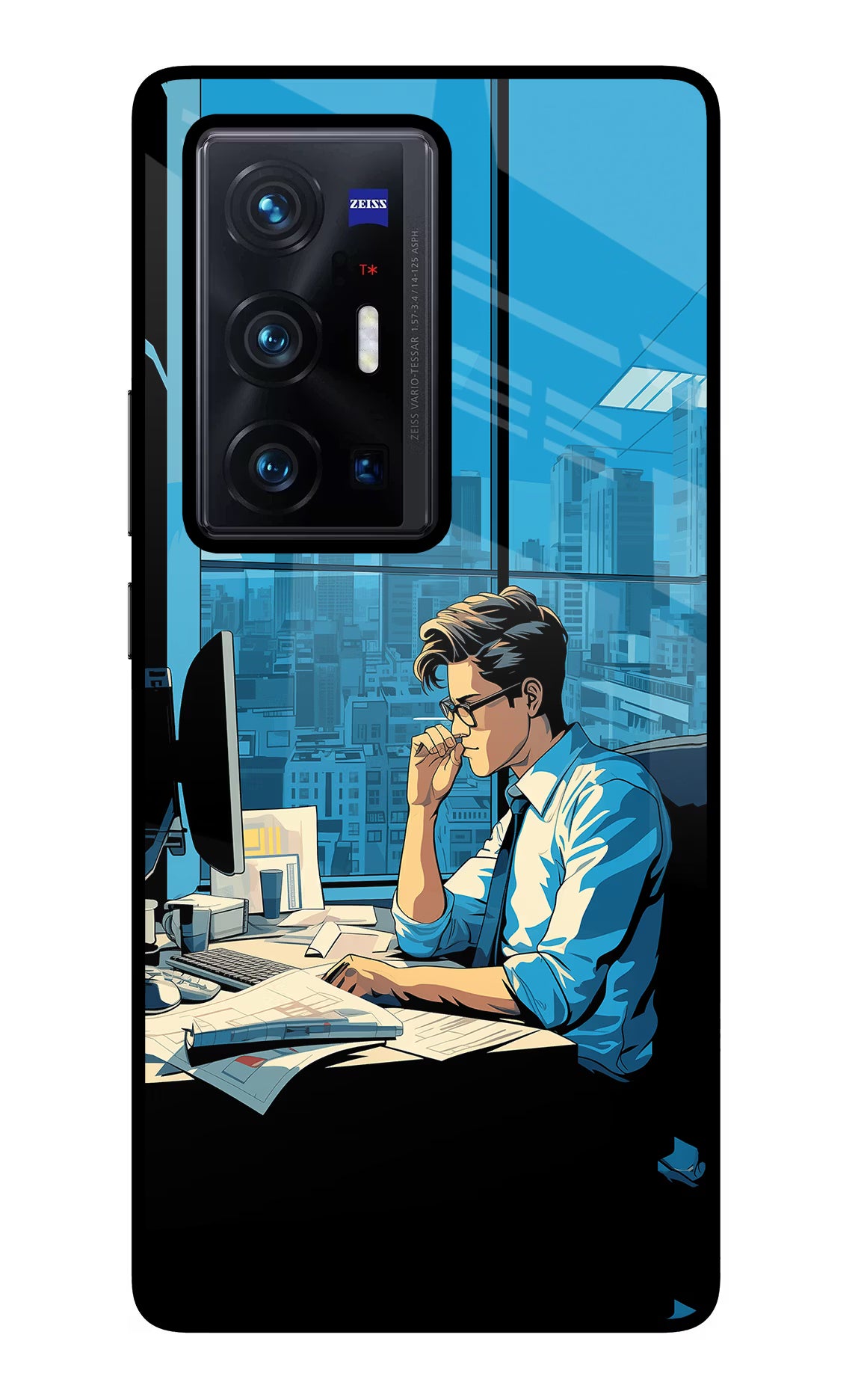 Focused Hustler (AI Generated) Vivo X70 Pro+ Back Cover - Focused Hustler (AI Generated) Vivo X70 Pro+ Glass Case Back Cover by Casekaro Focused Hustler (AI Generated) Vivo X70 Pro+ Glass Case Back Cover by Casekaro