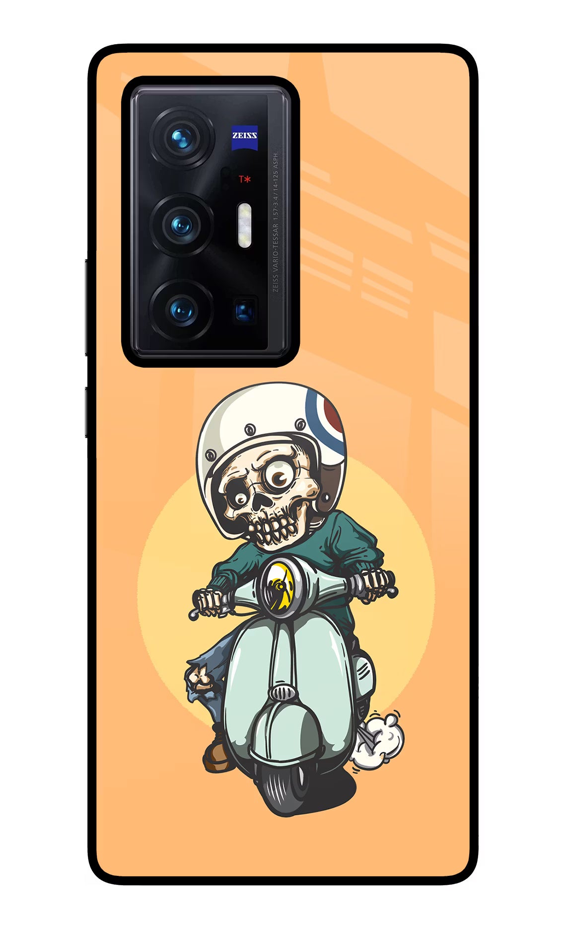 Undead Biker Vivo X70 Pro+ Back Cover - Undead Biker Vivo X70 Pro+ Glass Case Back Cover by Casekaro Undead Biker Vivo X70 Pro+ Glass Case Back Cover by Casekaro