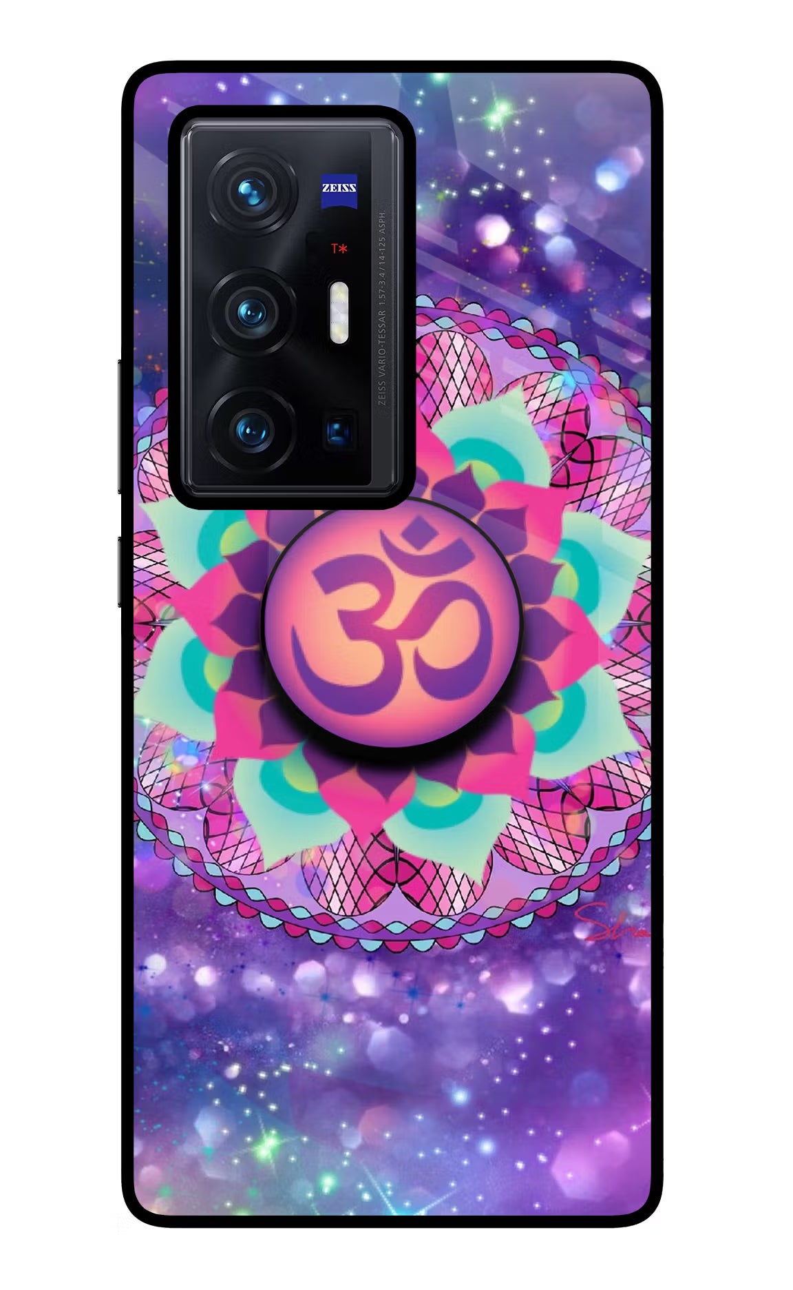 Om Purple Vivo X70 Pro+ Glass Case - Om Purple Vivo X70 Pro+ Glass Case Om Purple Vivo X70 Pro+ Glass Case