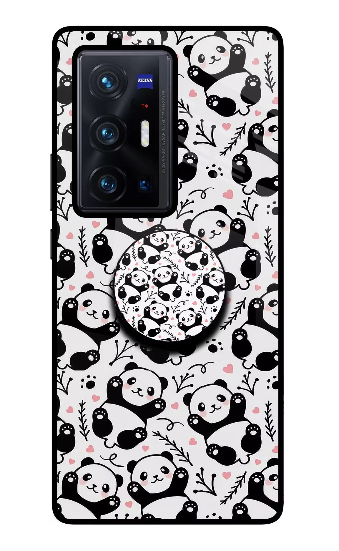 Cute Panda Vivo X70 Pro+ Glass Case - Cute Panda Vivo X70 Pro+ Glass Case Cute Panda Vivo X70 Pro+ Glass Case