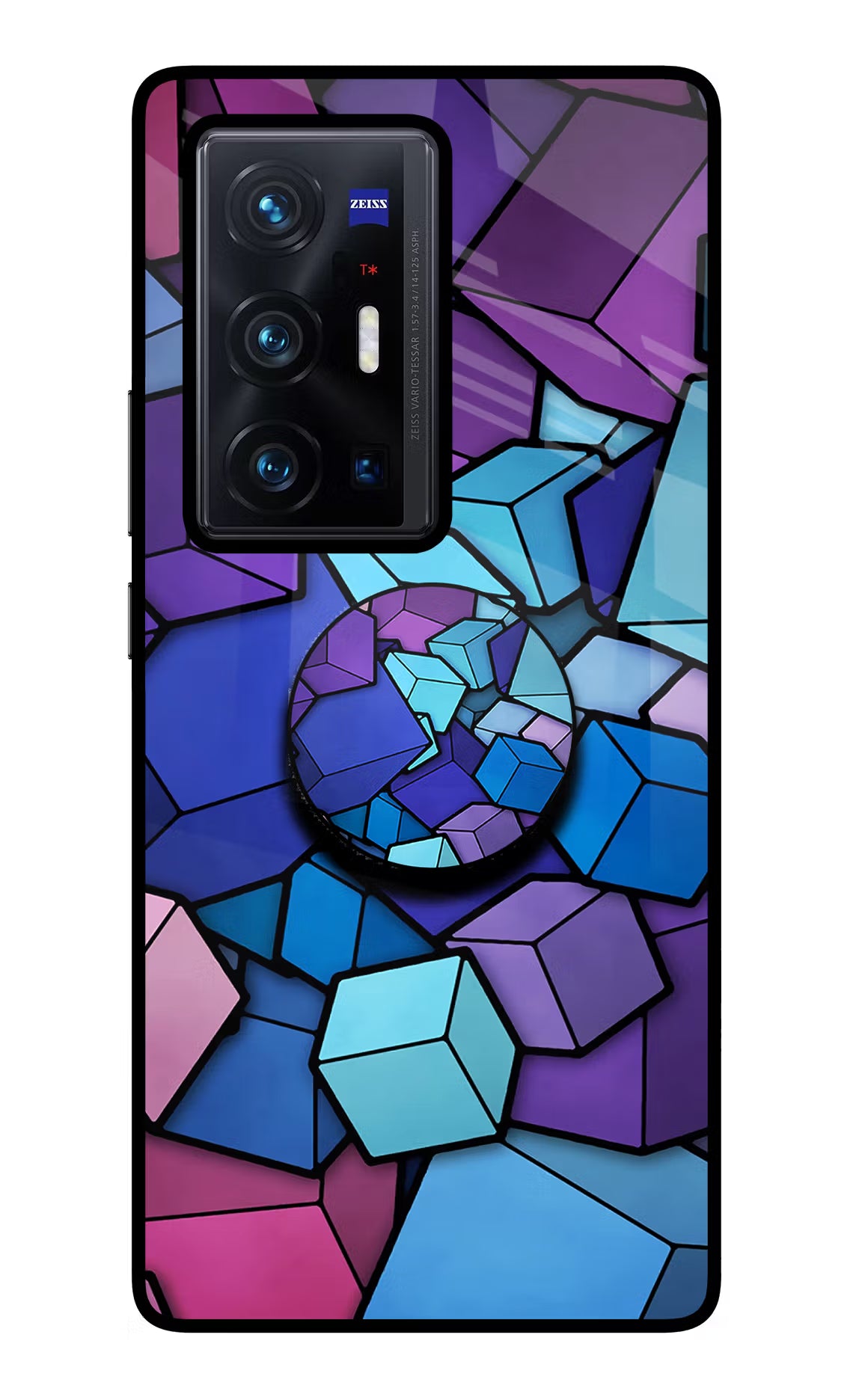 Cubic Abstract Vivo X70 Pro+ Glass Case - Cubic Abstract Vivo X70 Pro+ Glass Case Cubic Abstract Vivo X70 Pro+ Glass Case
