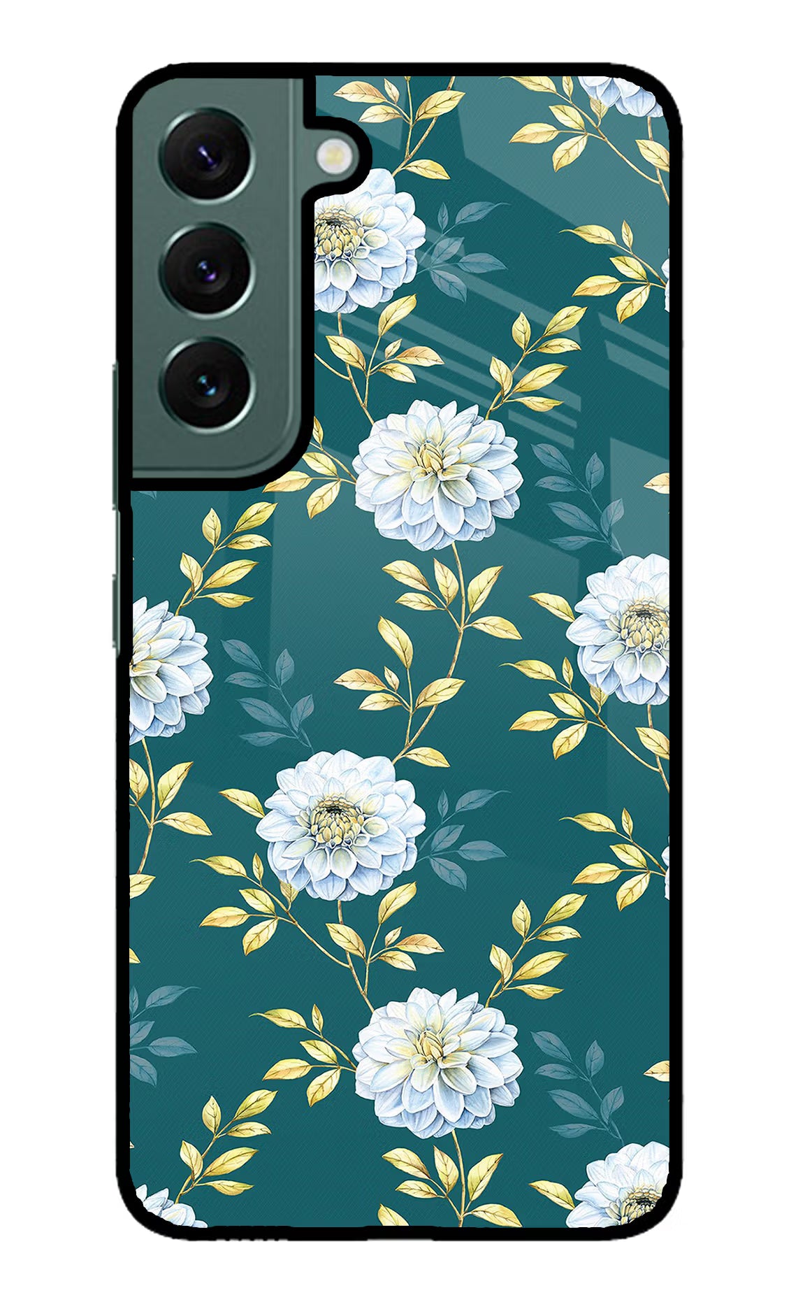 Flowers Samsung S22 Back Cover - Flowers Samsung S22 Glass Case Back Cover by Casekaro Flowers Samsung S22 Glass Case Back Cover by Casekaro