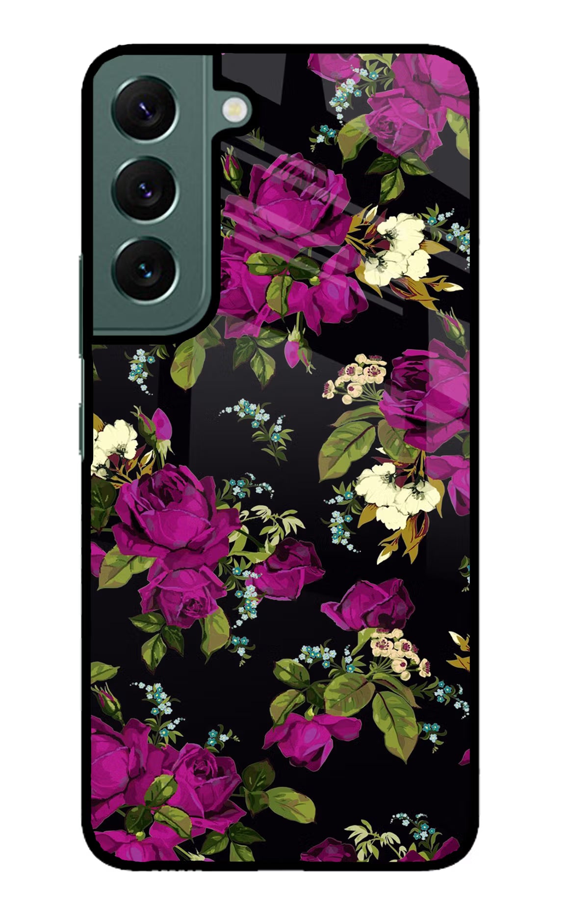 Flowers Samsung S22 Glass Case - Flowers Samsung S22 Glass Case Flowers Samsung S22 Glass Case