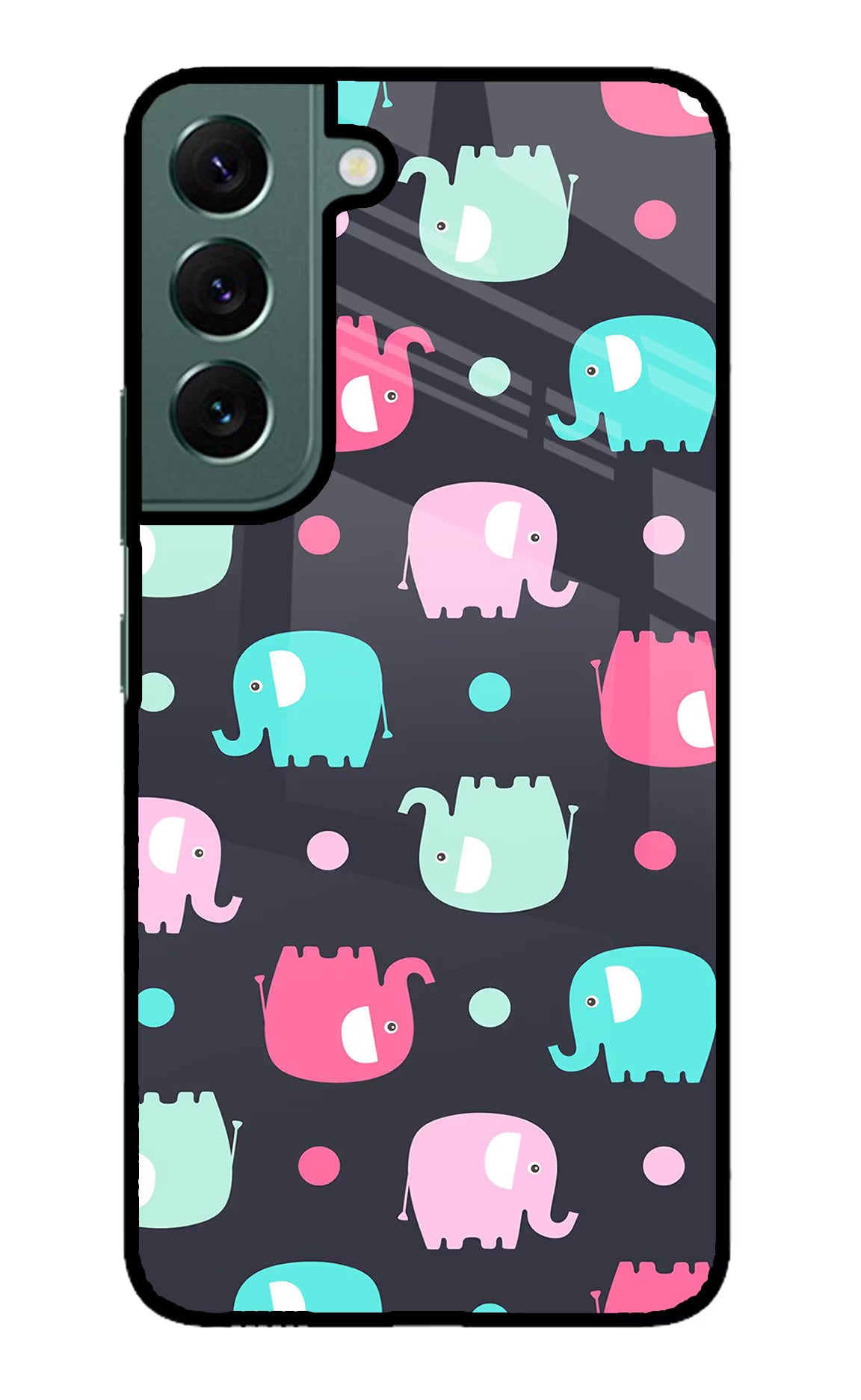 Elephants Samsung S22 Glass Case - Elephants Samsung S22 Glass Case Elephants Samsung S22 Glass Case