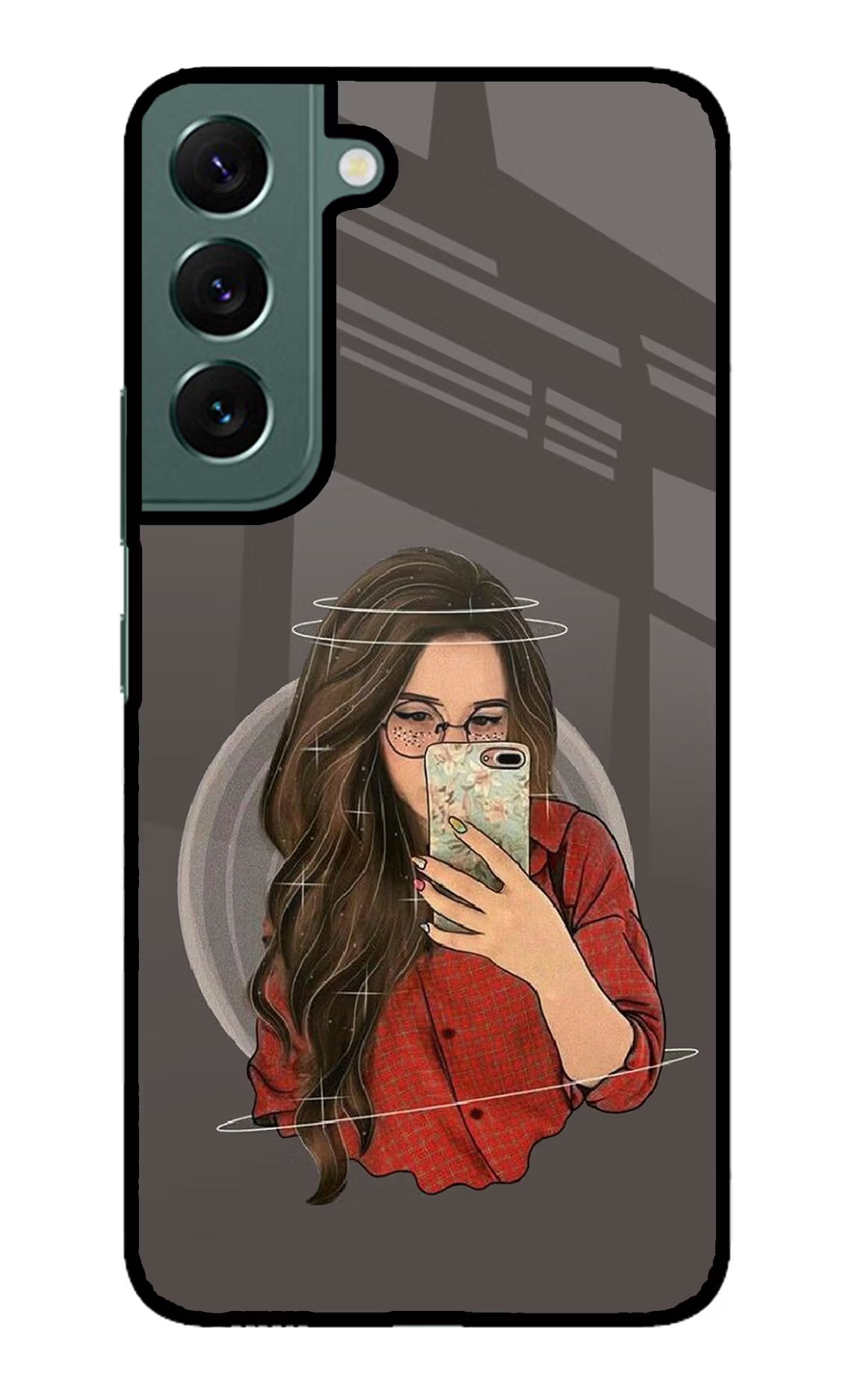 Selfie Queen Samsung S22 Back Cover - Selfie Queen Samsung S22 Glass Case Back Cover by Casekaro Selfie Queen Samsung S22 Glass Case Back Cover by Casekaro