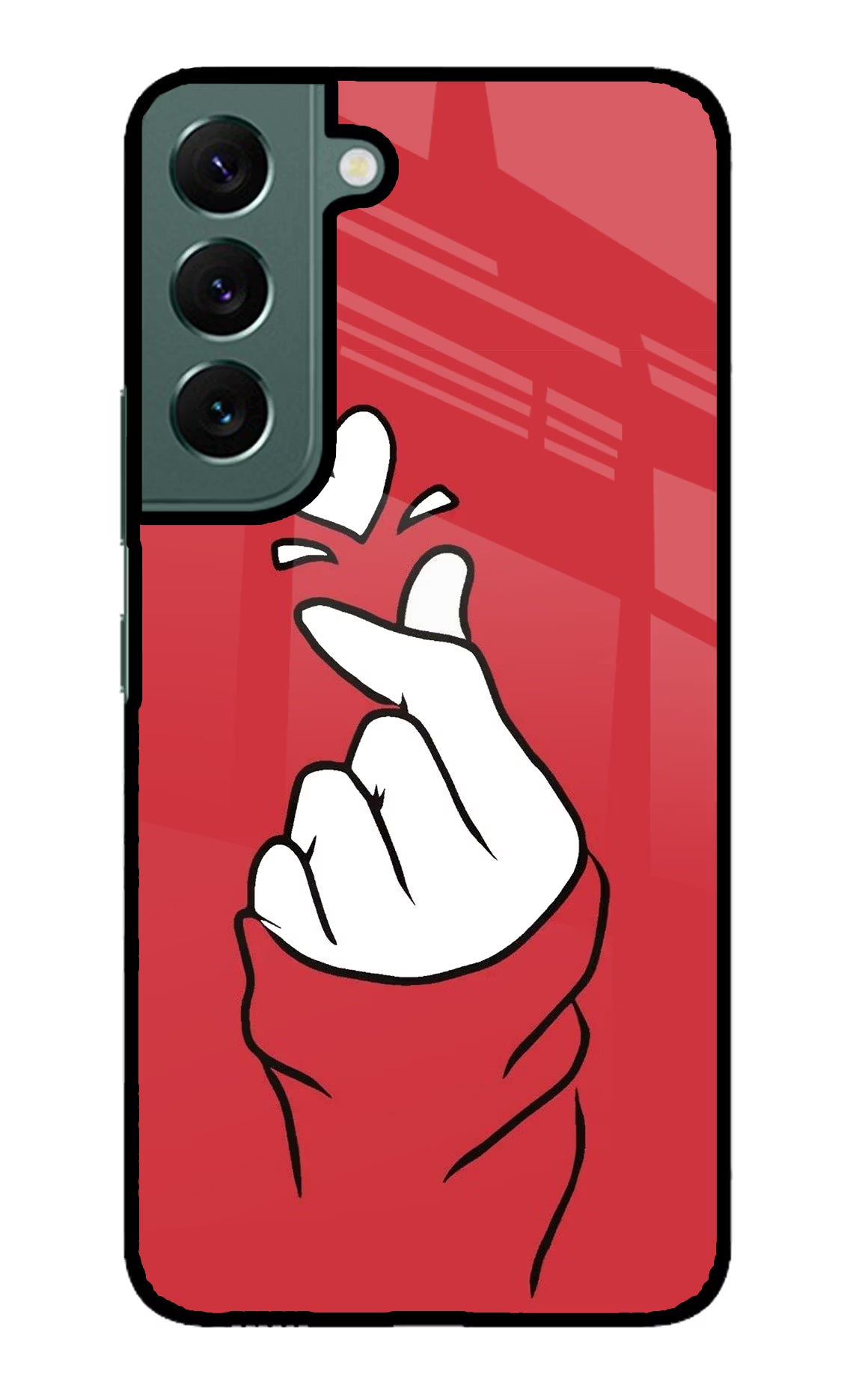 Korean Love Sign Samsung S22 Back Cover - Korean Love Sign Samsung S22 Glass Case Back Cover by Casekaro Korean Love Sign Samsung S22 Glass Case Back Cover by Casekaro