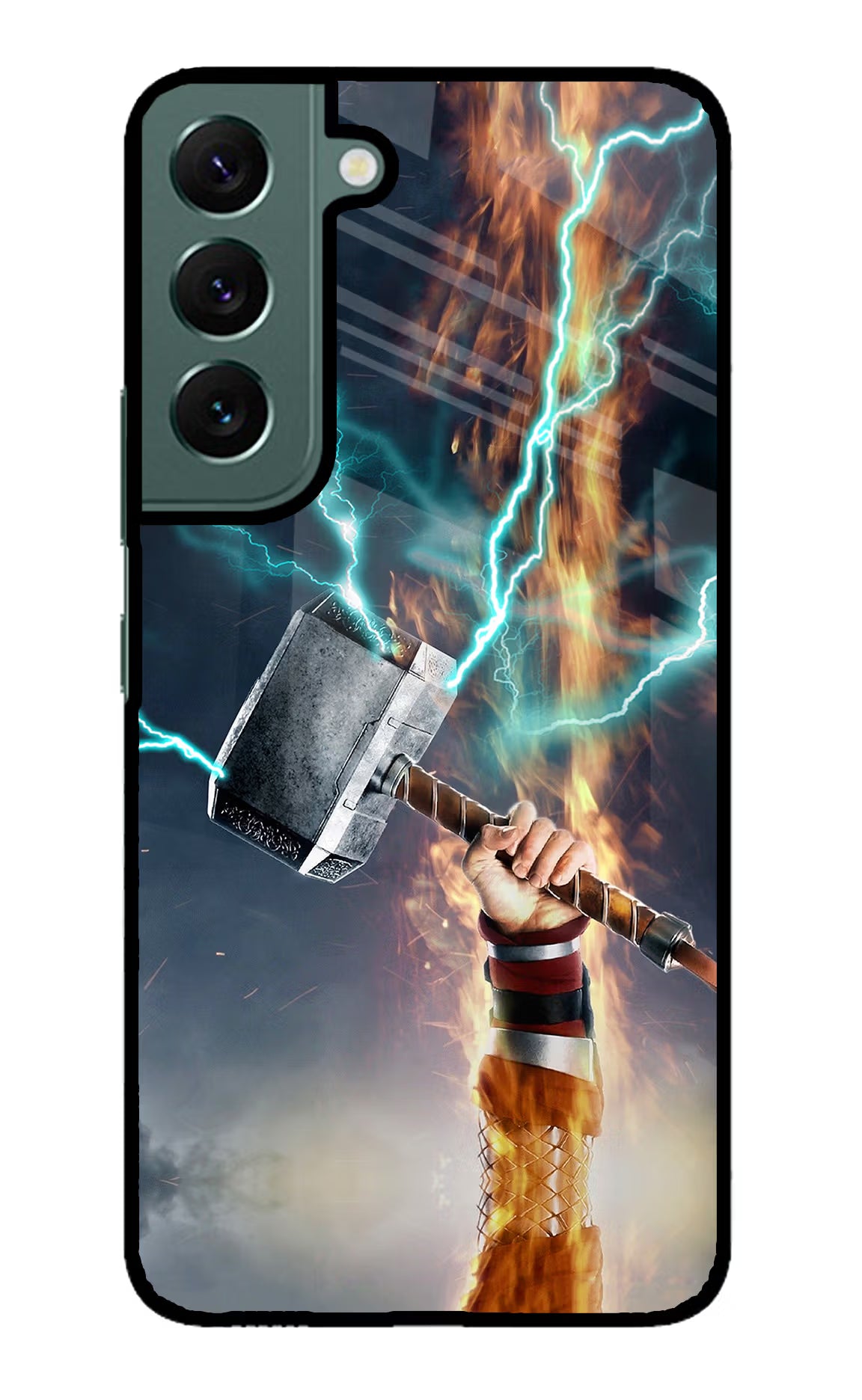 Thor Hammer Mjolnir Samsung S22 Back Cover - Thor Hammer Mjolnir Samsung S22 Glass Case Back Cover by Casekaro Thor Hammer Mjolnir Samsung S22 Glass Case Back Cover by Casekaro