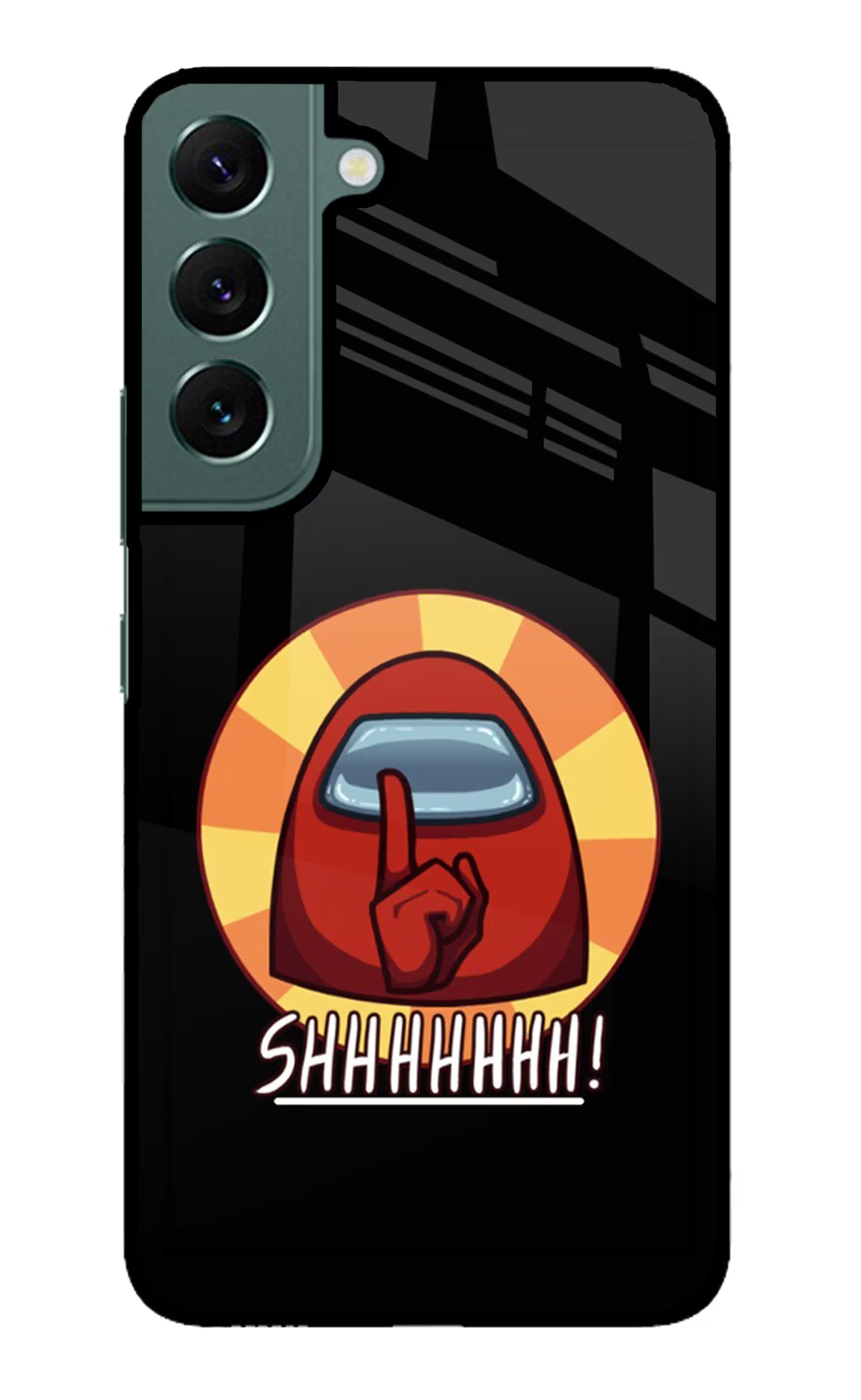 Among Us Shhh! Samsung S22 Back Cover - Among Us Shhh! Samsung S22 Glass Case Back Cover by Casekaro Among Us Shhh! Samsung S22 Glass Case Back Cover by Casekaro
