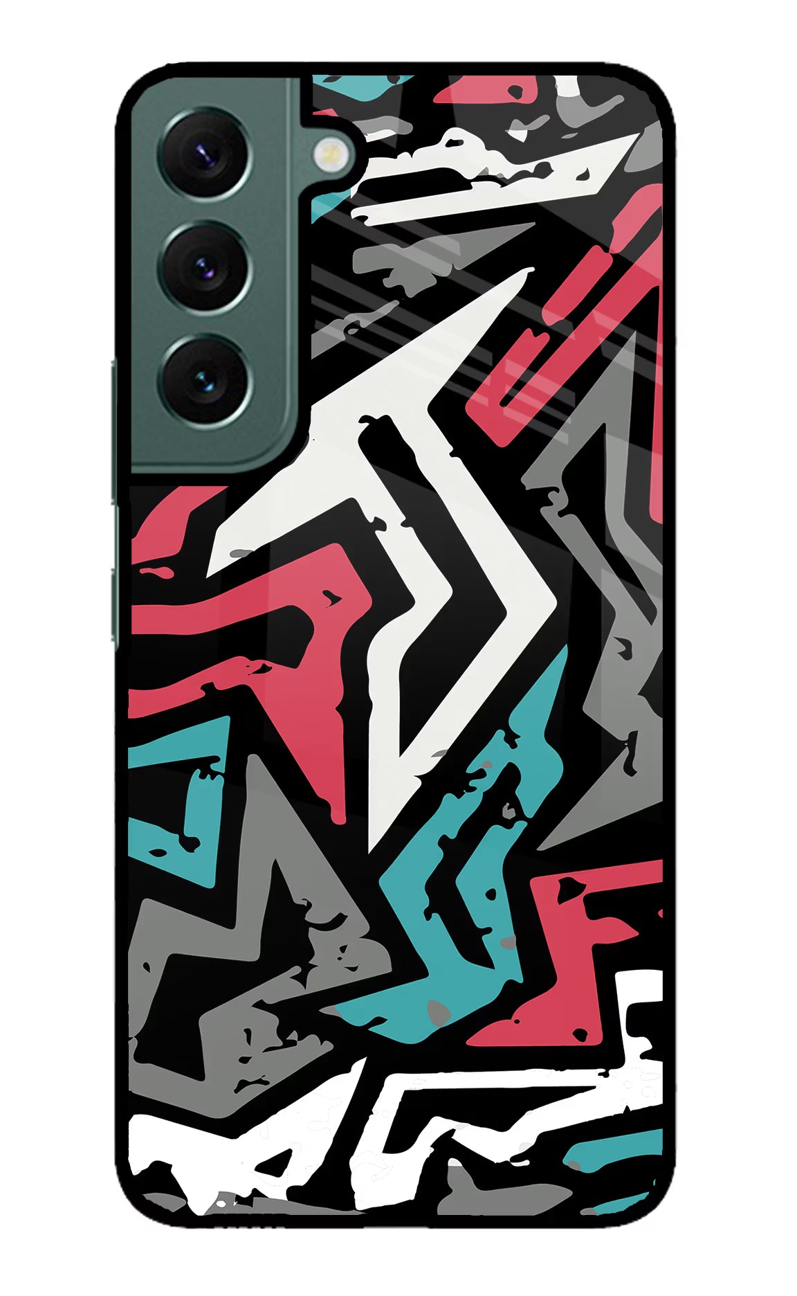 Geometric Graffiti Samsung S22 Glass Case - Geometric Graffiti Samsung S22 Glass Case Geometric Graffiti Samsung S22 Glass Case
