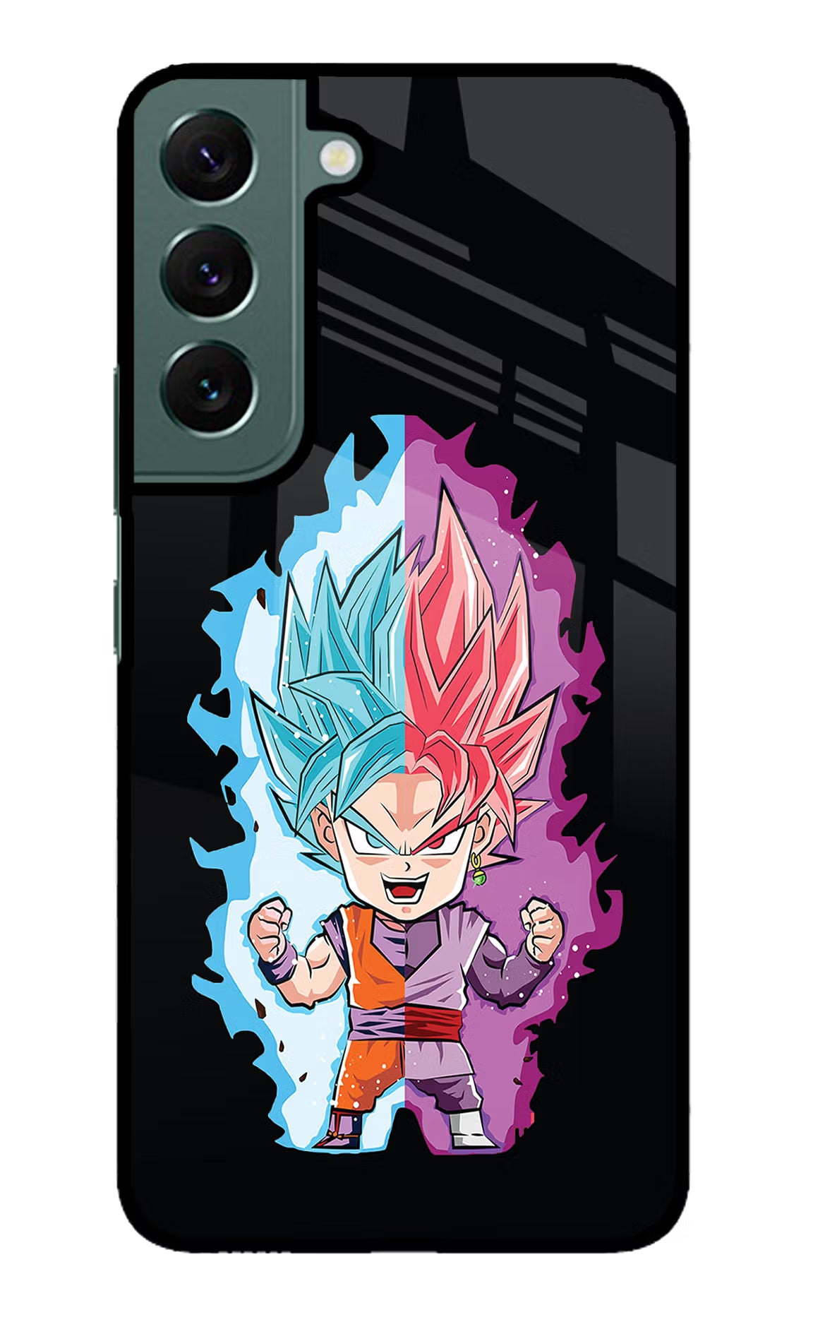 Chota Goku Samsung S22 Back Cover - Chota Goku Samsung S22 Glass Case Back Cover by Casekaro Chota Goku Samsung S22 Glass Case Back Cover by Casekaro