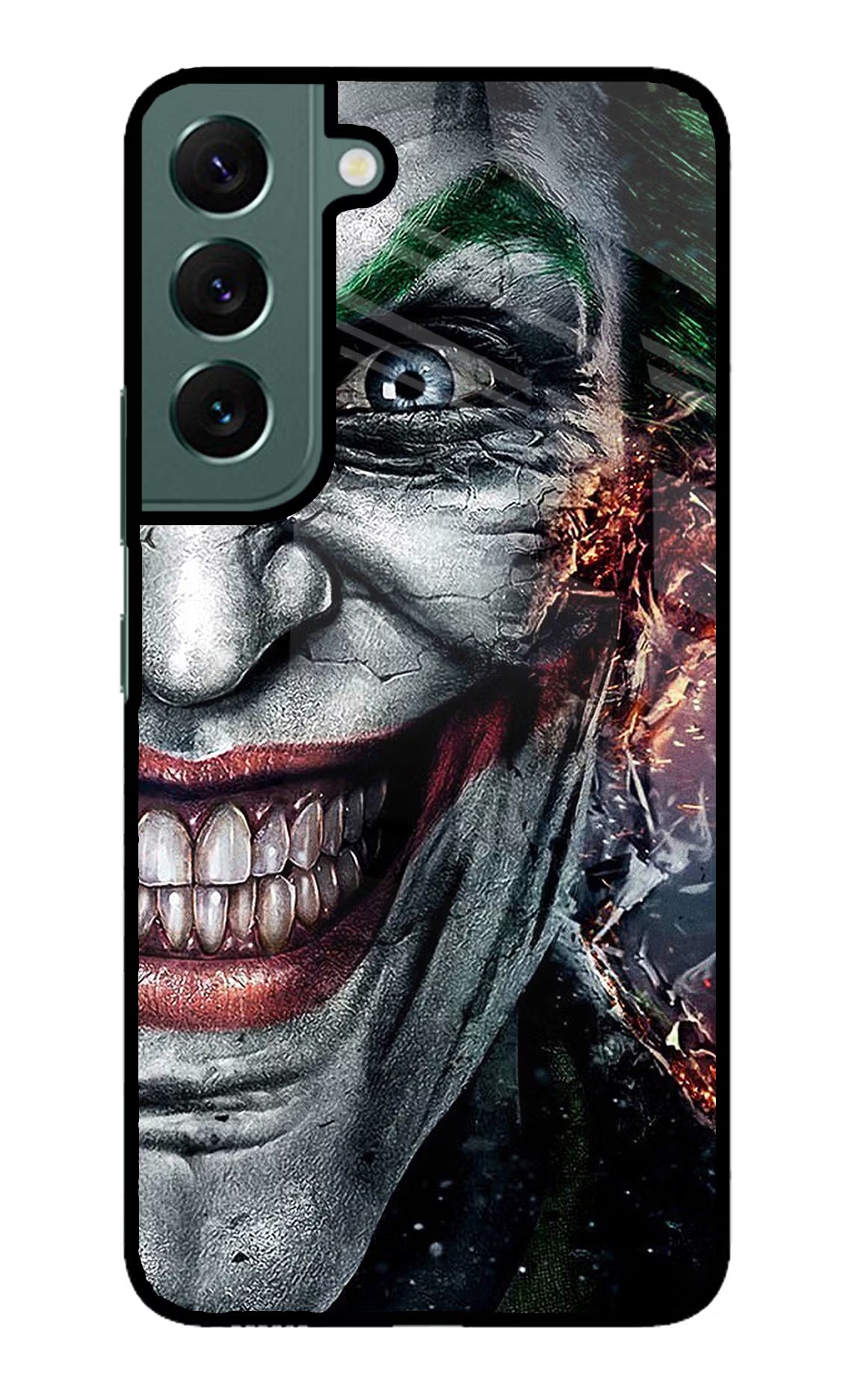 Joker Cam Samsung S22 Back Cover - Joker Cam Samsung S22 Glass Case Back Cover by Casekaro Joker Cam Samsung S22 Glass Case Back Cover by Casekaro