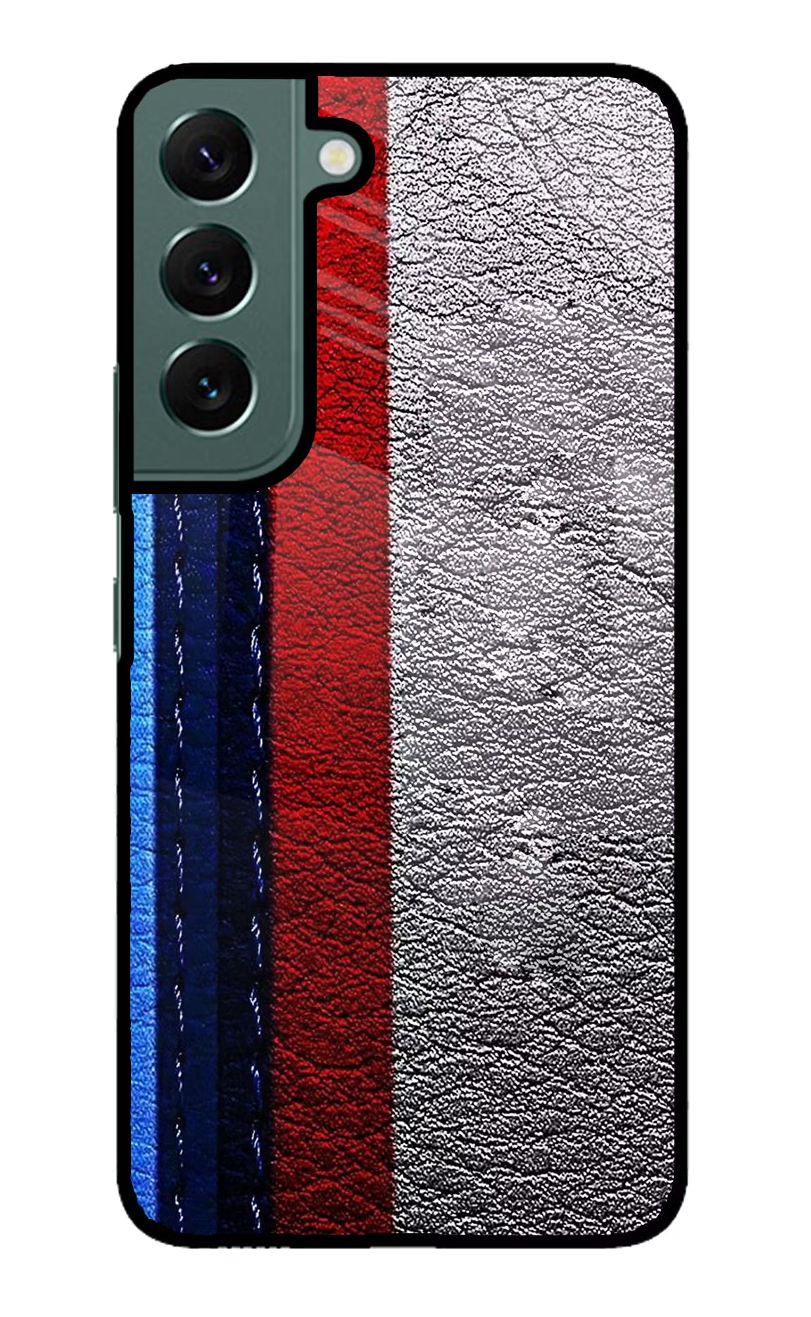 BMW Stripes Samsung S22 Back Cover - BMW Stripes Samsung S22 Glass Case Back Cover by Casekaro BMW Stripes Samsung S22 Glass Case Back Cover by Casekaro