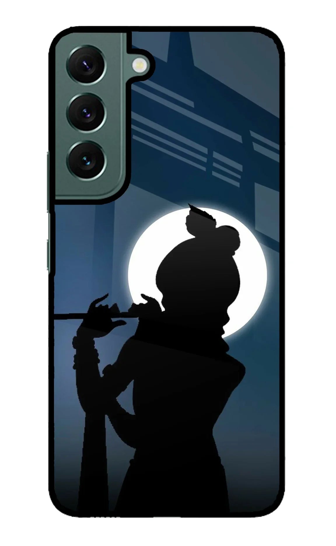 Shri Krishna Silhouette Samsung S22 Glass Case - Shri Krishna Silhouette Samsung S22 Glass Case Shri Krishna Silhouette Samsung S22 Glass Case