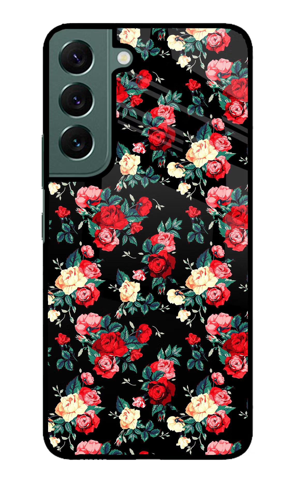 Rose Pattern Samsung S22 Plus Glass Case - Rose Pattern Samsung S22 Plus Glass Case Rose Pattern Samsung S22 Plus Glass Case