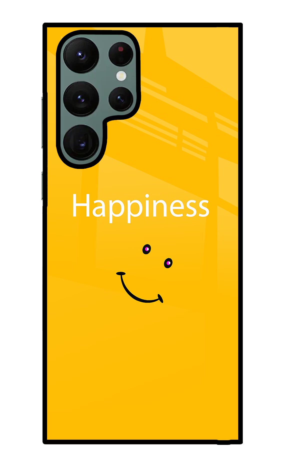 Happiness With Smiley Samsung S22 Ultra Back Cover - Happiness With Smiley Samsung S22 Ultra Glass Case Back Cover by Casekaro Happiness With Smiley Samsung S22 Ultra Glass Case Back Cover by Casekaro