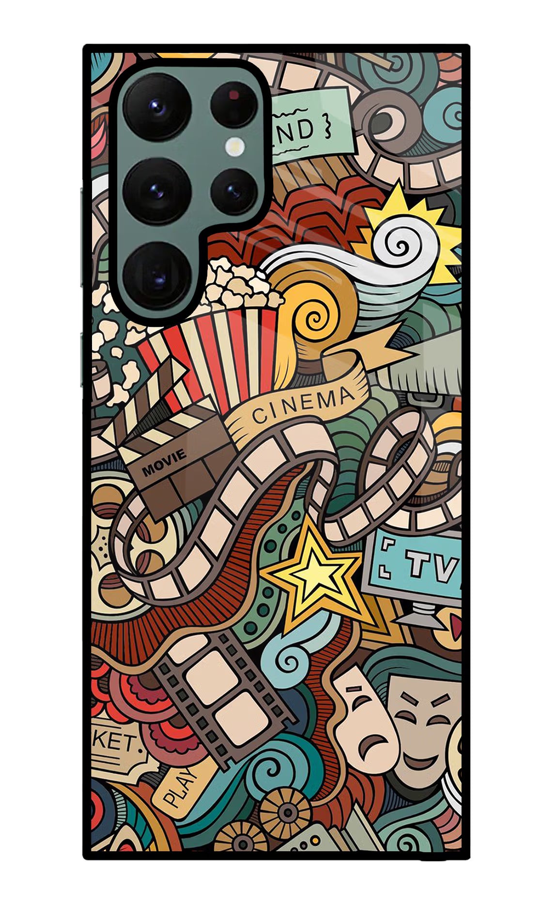 Cinema Abstract Samsung S22 Ultra Back Cover - Cinema Abstract Samsung S22 Ultra Glass Case Back Cover by Casekaro Cinema Abstract Samsung S22 Ultra Glass Case Back Cover by Casekaro