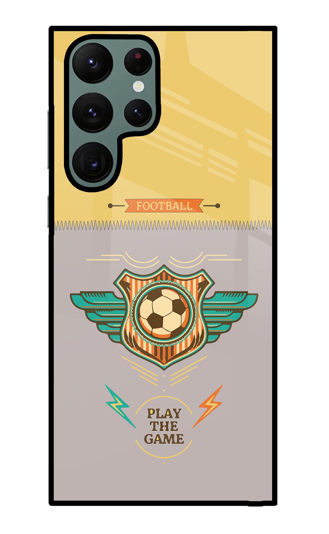 Football Samsung S22 Ultra Back Cover - Football Samsung S22 Ultra Glass Case Back Cover by Casekaro Football Samsung S22 Ultra Glass Case Back Cover by Casekaro