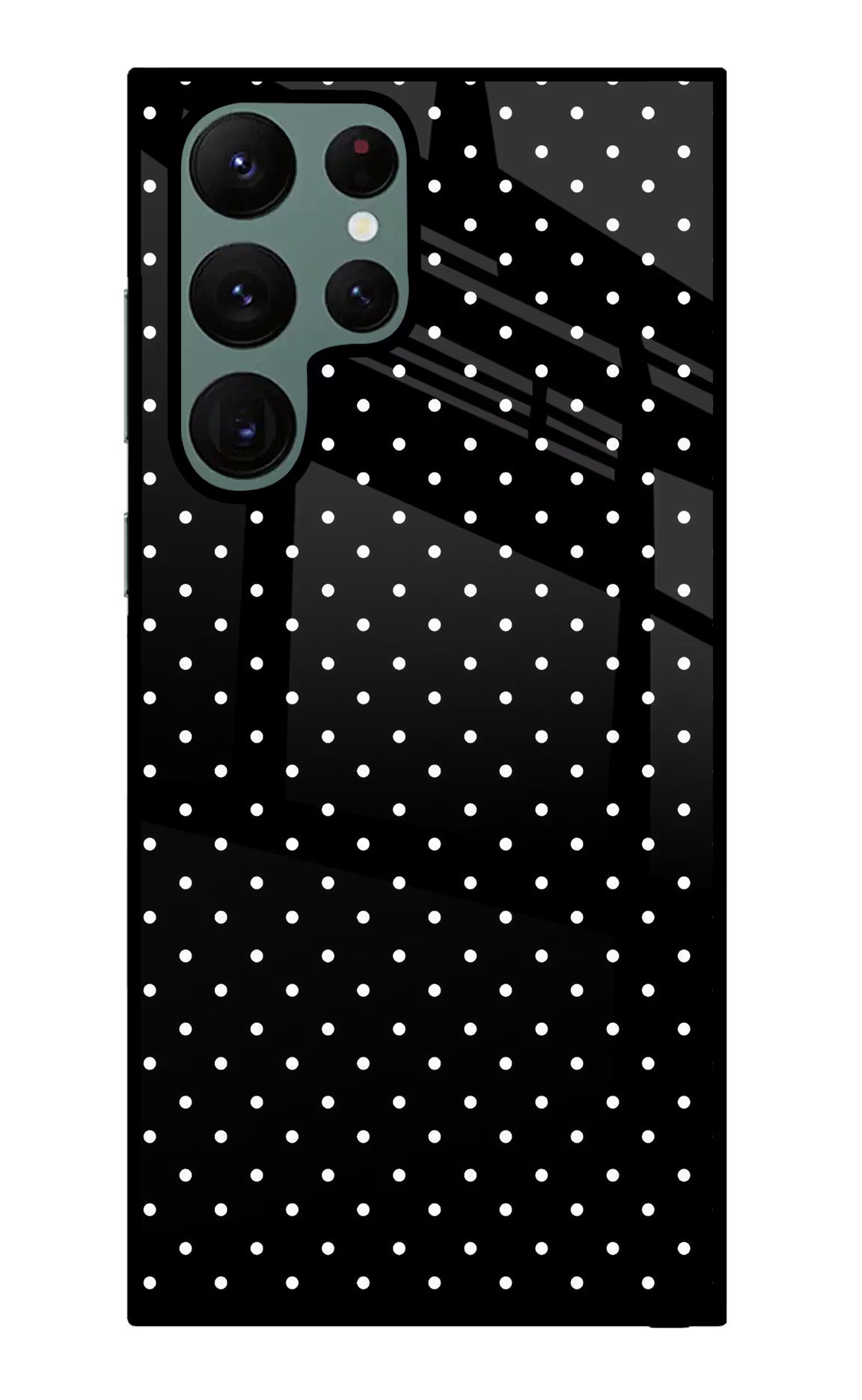 White Dots Samsung S22 Ultra Glass Case - White Dots Samsung S22 Ultra Glass Case White Dots Samsung S22 Ultra Glass Case