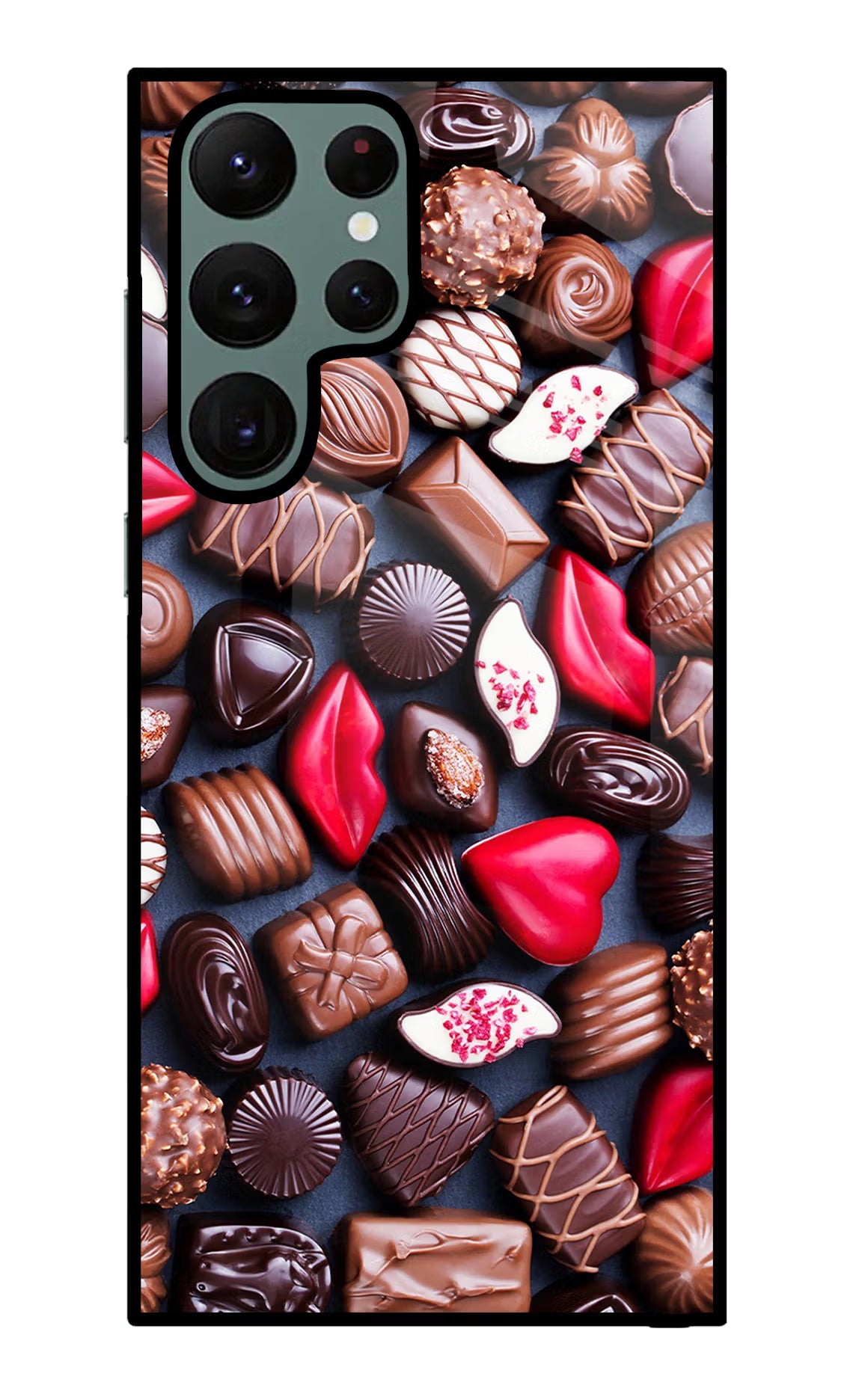 Chocolates Samsung S22 Ultra Back Cover - Chocolates Samsung S22 Ultra Glass Case Back Cover by Casekaro Chocolates Samsung S22 Ultra Glass Case Back Cover by Casekaro