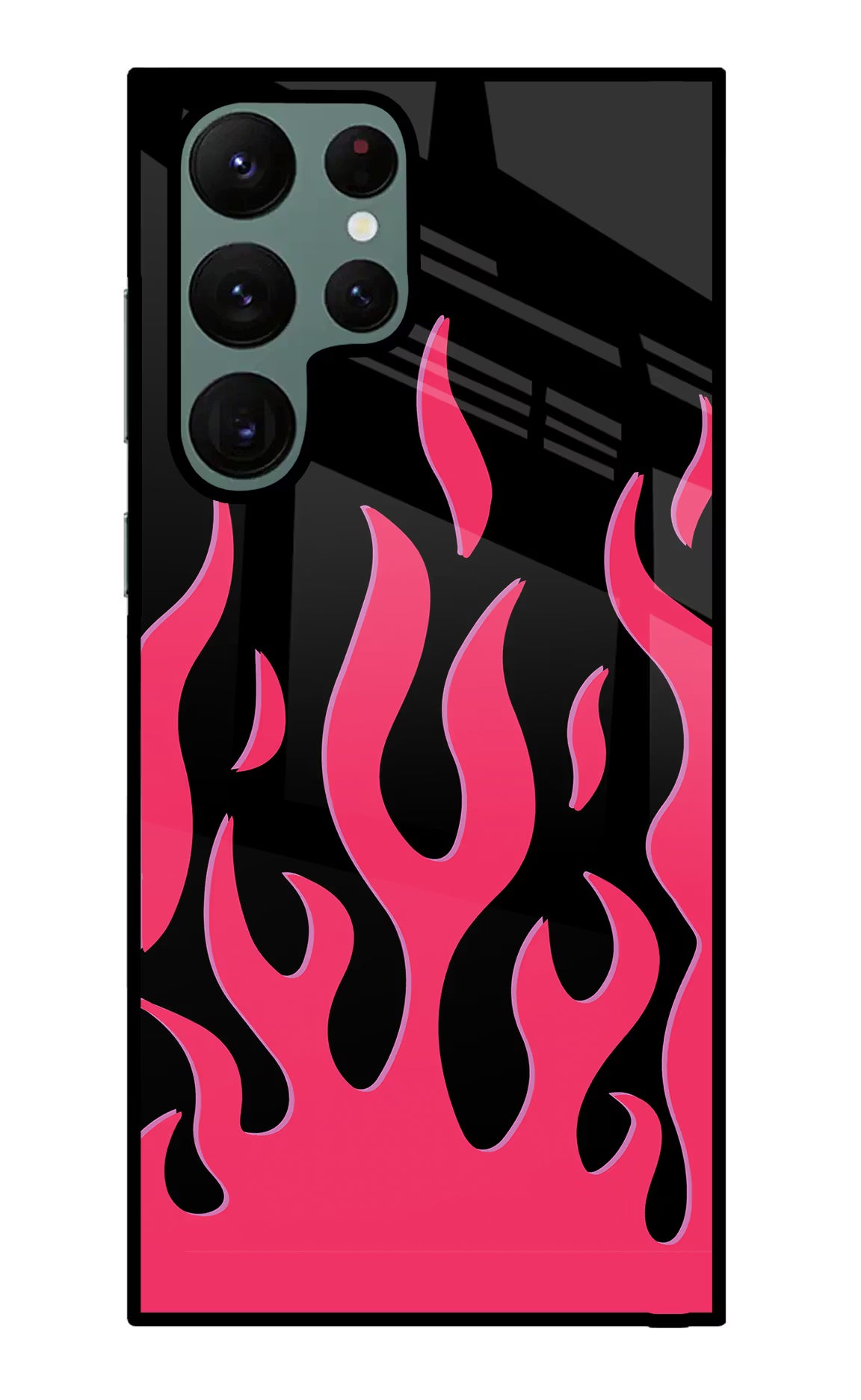 Fire Flames Samsung S22 Ultra Back Cover - Fire Flames Samsung S22 Ultra Glass Case Back Cover by Casekaro Fire Flames Samsung S22 Ultra Glass Case Back Cover by Casekaro