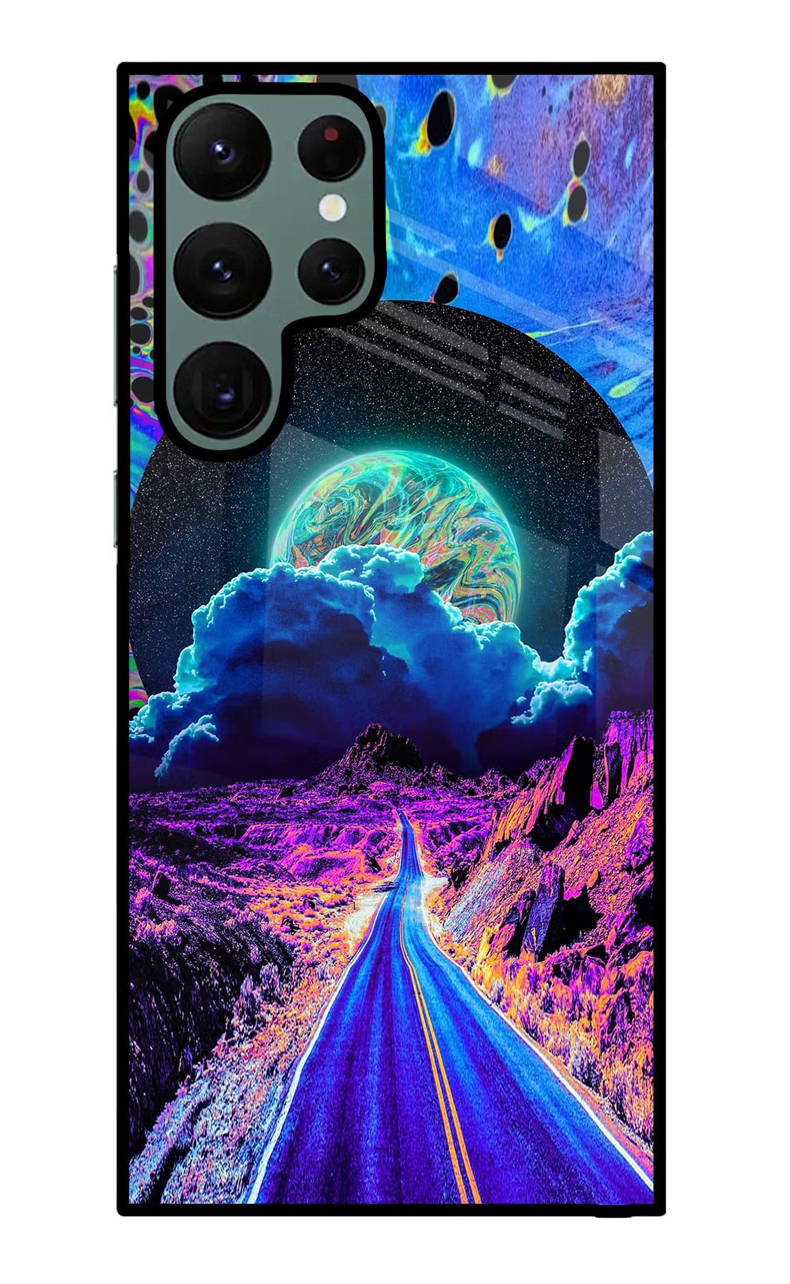 Psychedelic Painting Samsung S22 Ultra Glass Case - Psychedelic Painting Samsung S22 Ultra Glass Case Psychedelic Painting Samsung S22 Ultra Glass Case