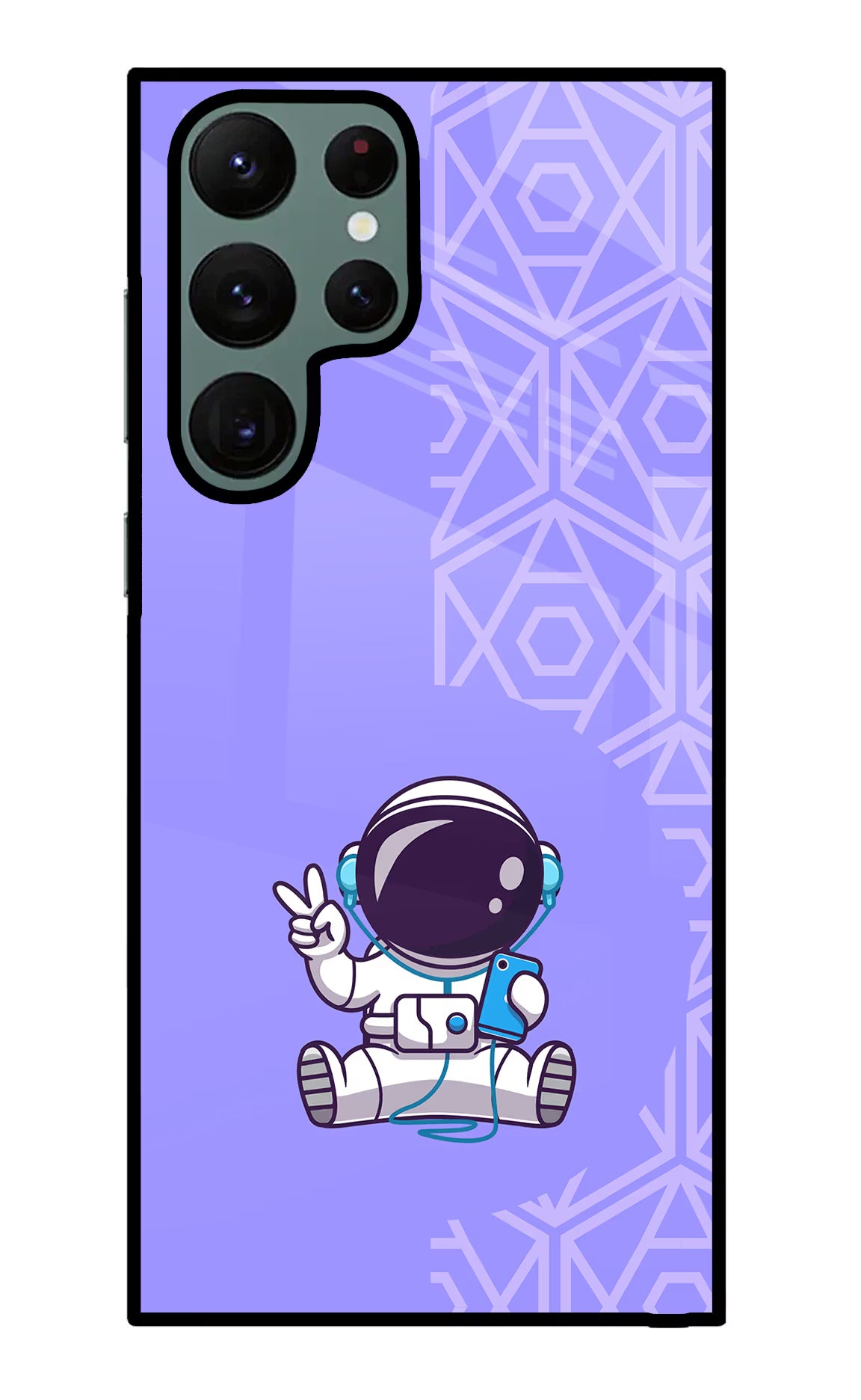 Cute Astronaut Chilling Samsung S22 Ultra Back Cover - Cute Astronaut Chilling Samsung S22 Ultra Glass Case Back Cover by Casekaro Cute Astronaut Chilling Samsung S22 Ultra Glass Case Back Cover by Casekaro