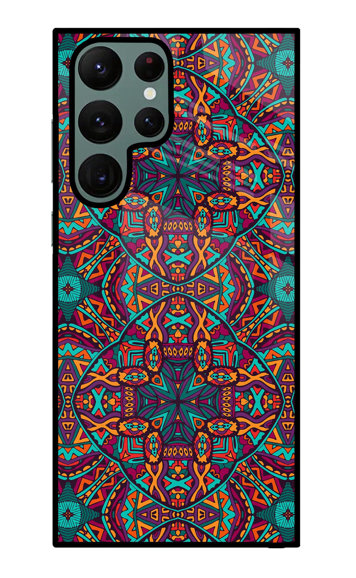 Colour Mandala Samsung S22 Ultra Back Cover - Colour Mandala Samsung S22 Ultra Glass Case Back Cover by Casekaro Colour Mandala Samsung S22 Ultra Glass Case Back Cover by Casekaro