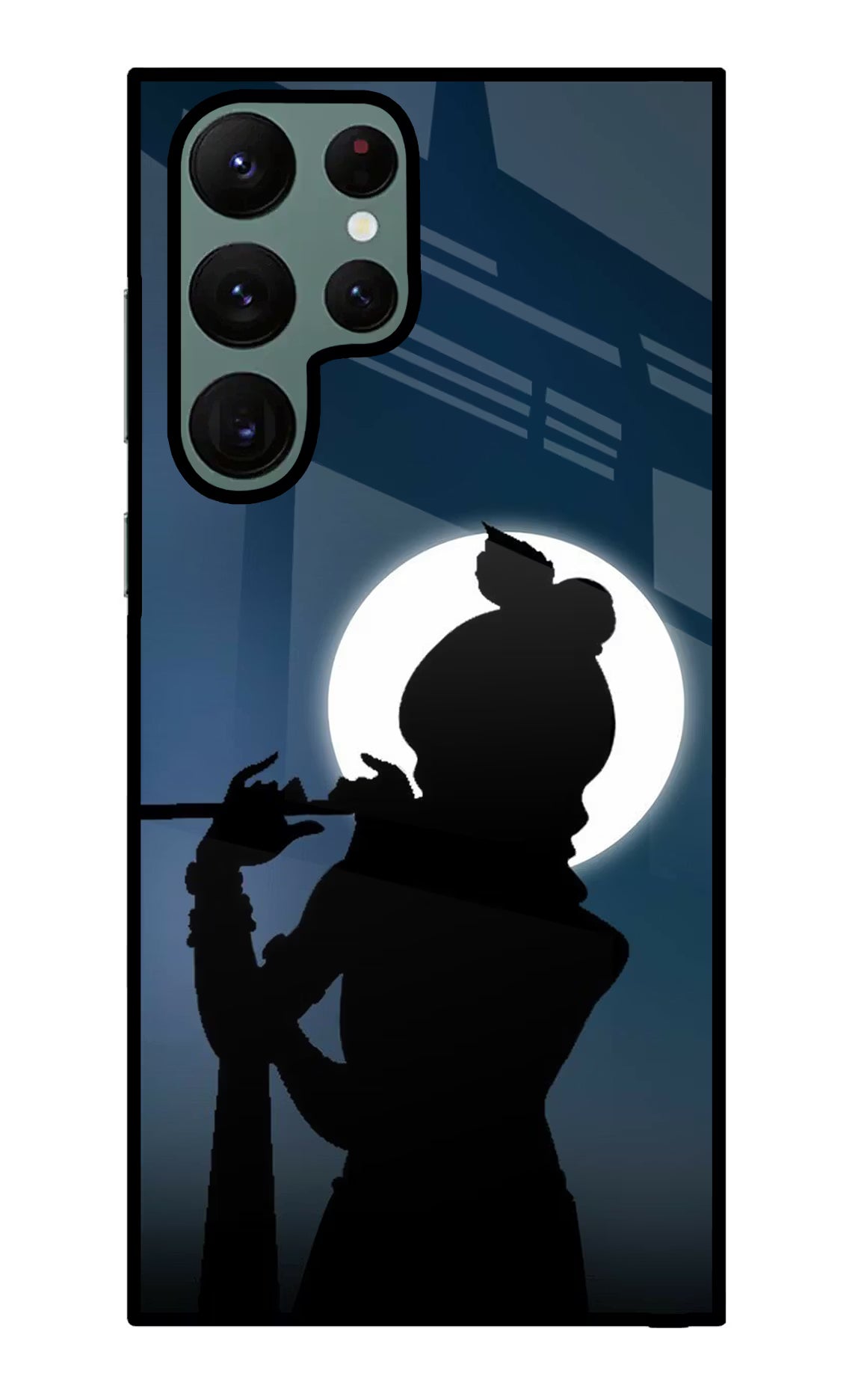 Shri Krishna Silhouette Samsung S22 Ultra Back Cover - Shri Krishna Silhouette Samsung S22 Ultra Glass Case Back Cover by Casekaro Shri Krishna Silhouette Samsung S22 Ultra Glass Case Back Cover by Casekaro