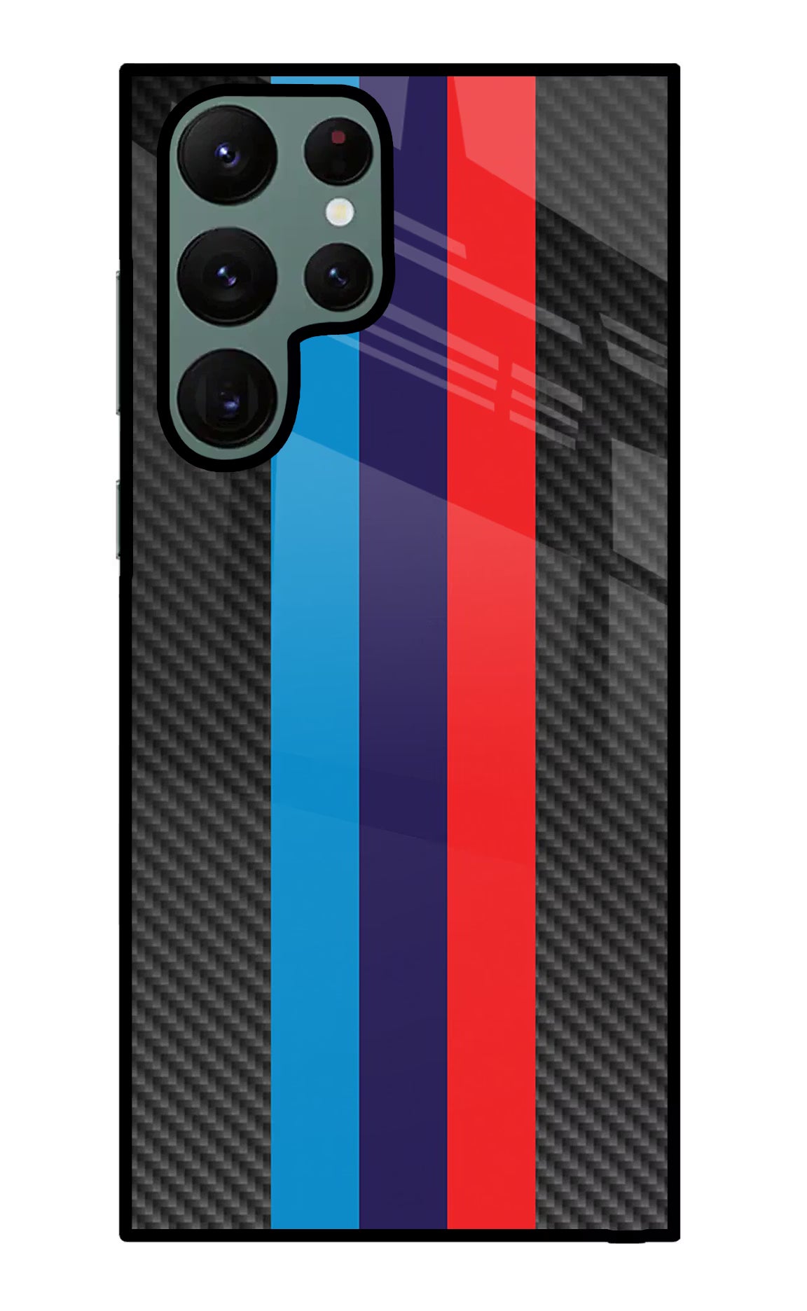 BMW Stripes Pattern Samsung S22 Ultra Back Cover - BMW Stripes Pattern Samsung S22 Ultra Glass Case Back Cover by Casekaro BMW Stripes Pattern Samsung S22 Ultra Glass Case Back Cover by Casekaro