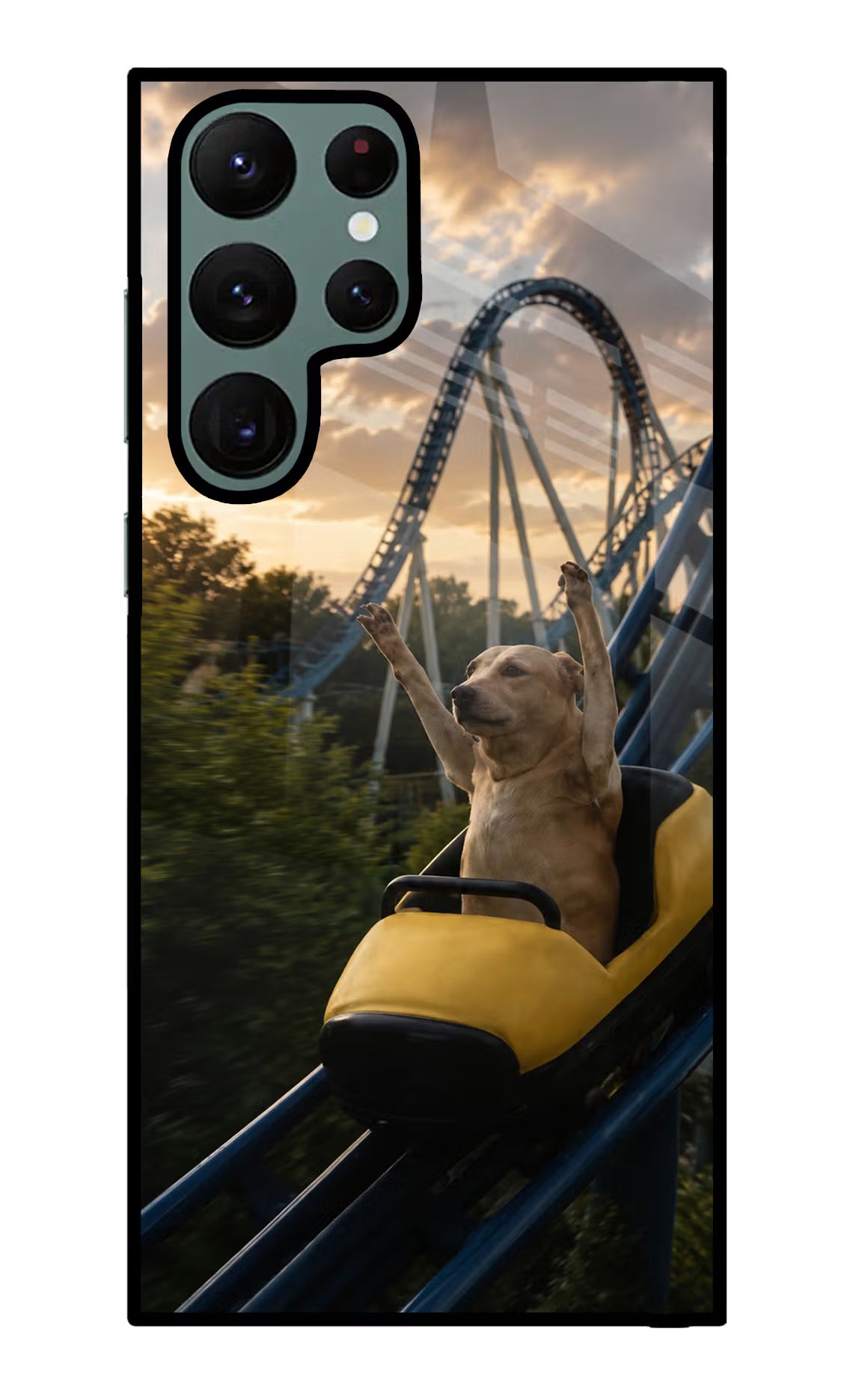 Rollercoaster Dog Samsung S22 Ultra Glass Case - Rollercoaster Dog Samsung S22 Ultra Glass Case Rollercoaster Dog Samsung S22 Ultra Glass Case