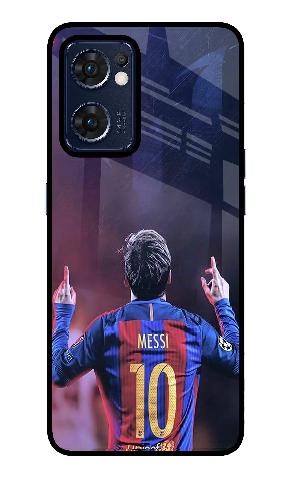 Messi Oppo Reno7 5G Glass Case - Messi Oppo Reno7 5G Glass Case Messi Oppo Reno7 5G Glass Case