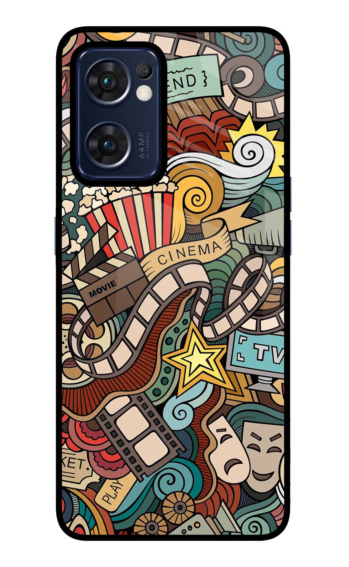 Cinema Abstract Oppo Reno7 5G Glass Case - Cinema Abstract Oppo Reno7 5G Glass Case Cinema Abstract Oppo Reno7 5G Glass Case