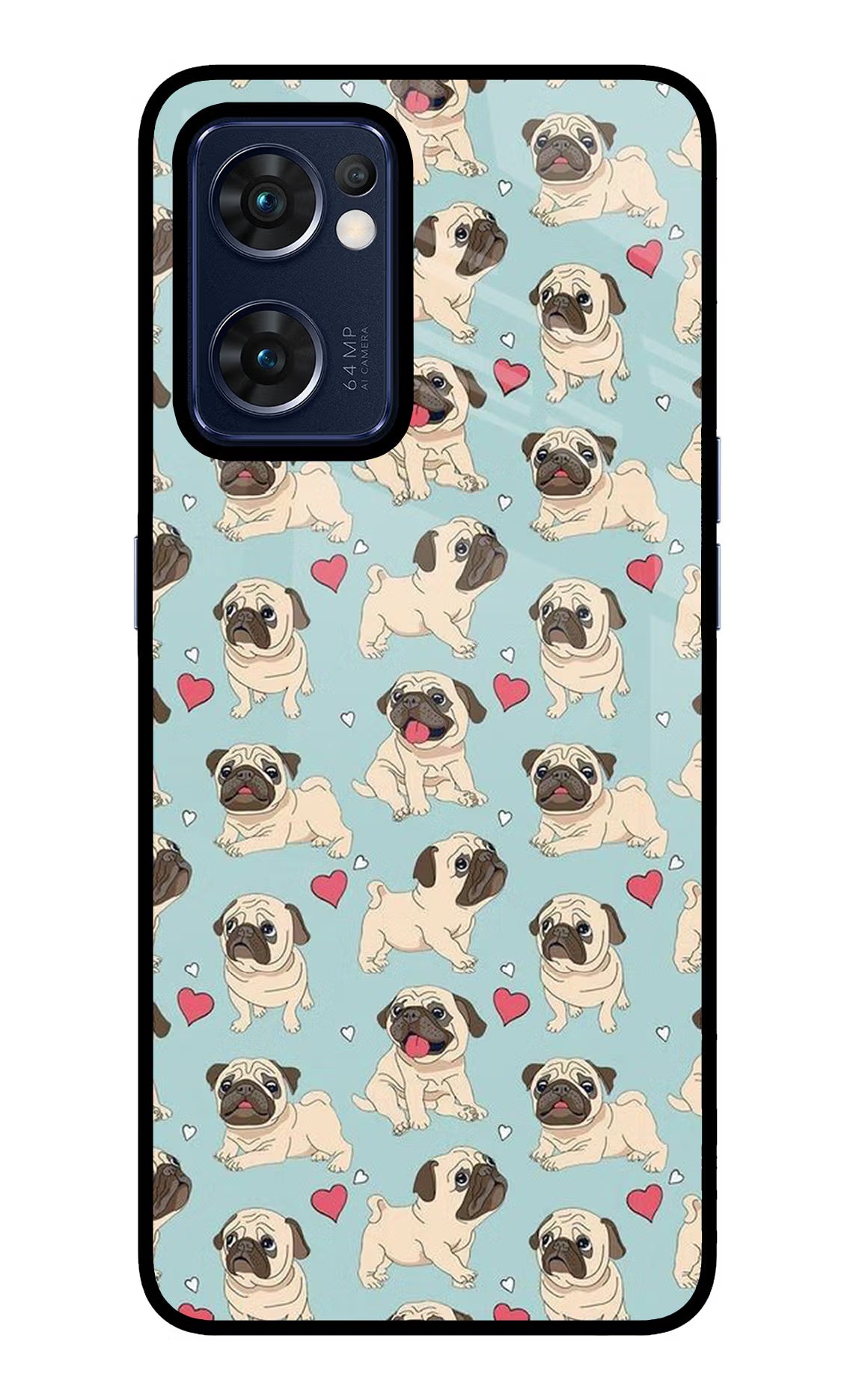 Pug Dog Oppo Reno7 5G Glass Case - Pug Dog Oppo Reno7 5G Glass Case Pug Dog Oppo Reno7 5G Glass Case