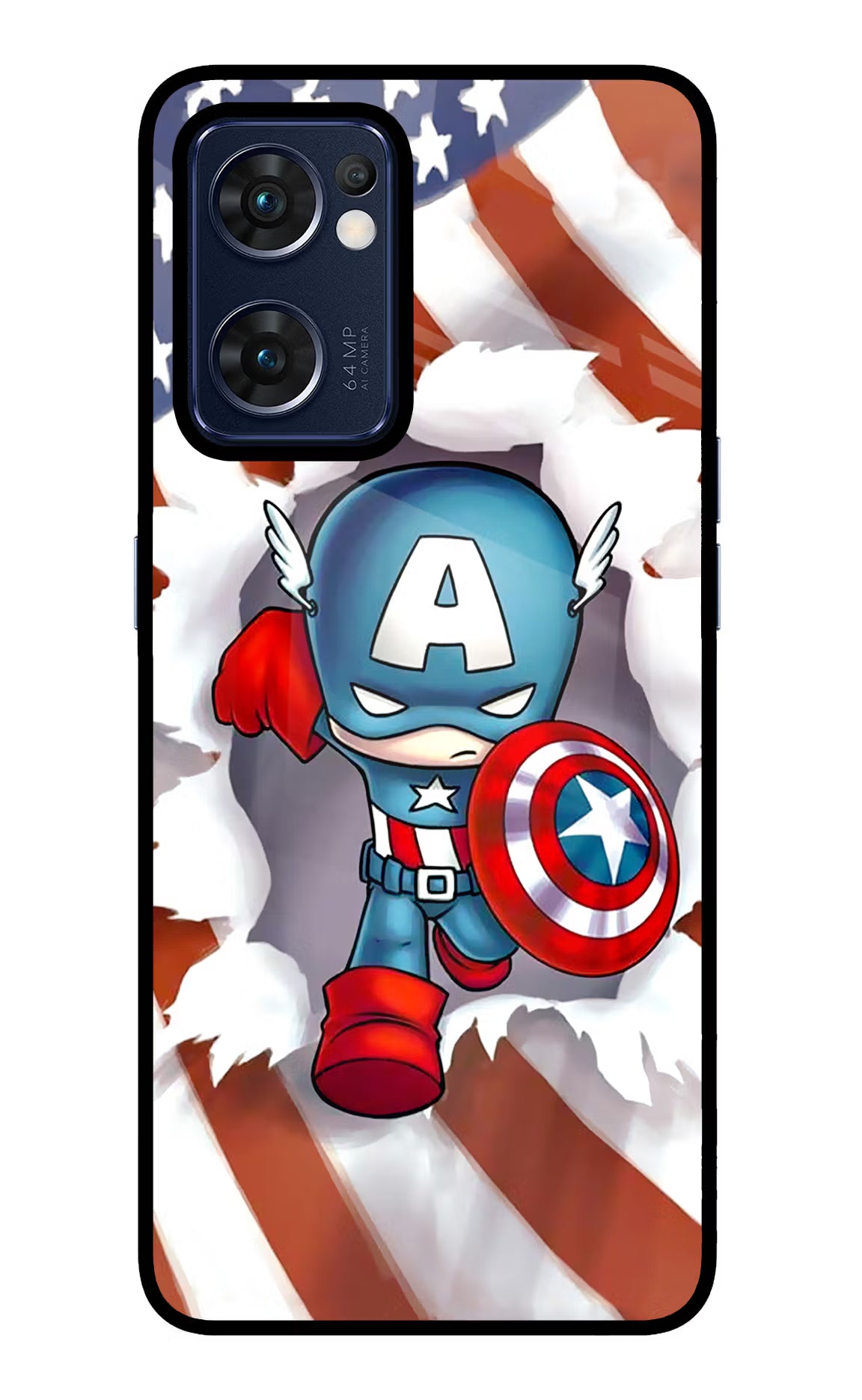 Captain America Oppo Reno7 5G Glass Case - Captain America Oppo Reno7 5G Glass Case Captain America Oppo Reno7 5G Glass Case