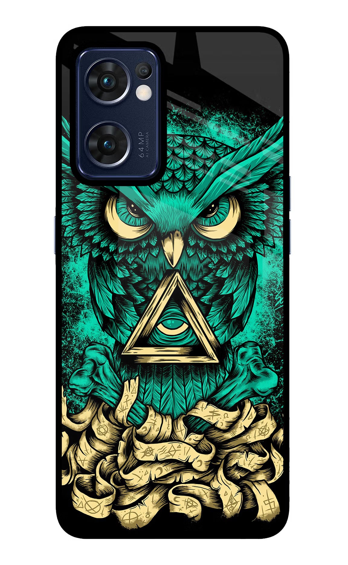 Green Owl Oppo Reno7 5G Glass Case - Green Owl Oppo Reno7 5G Glass Case Green Owl Oppo Reno7 5G Glass Case