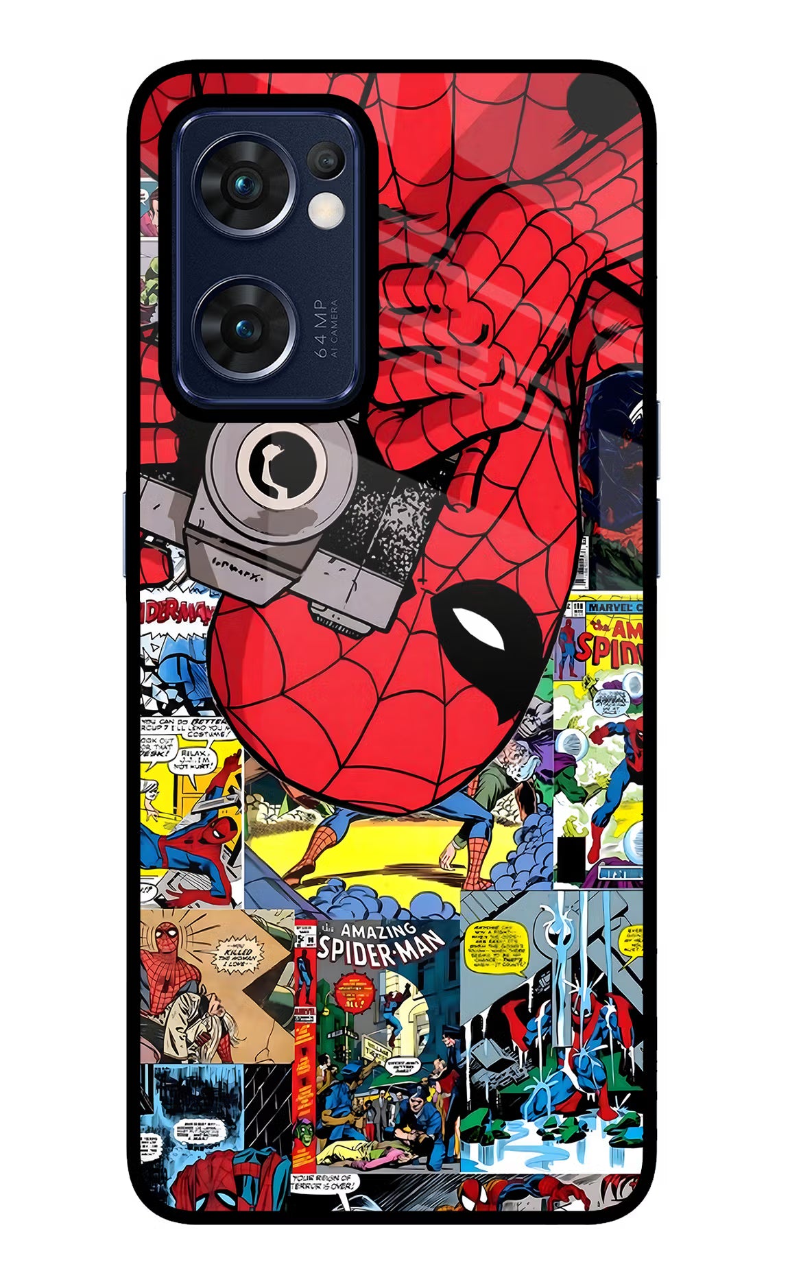 Spider Man Oppo Reno7 5G Glass Case - Spider Man Oppo Reno7 5G Glass Case Spider Man Oppo Reno7 5G Glass Case