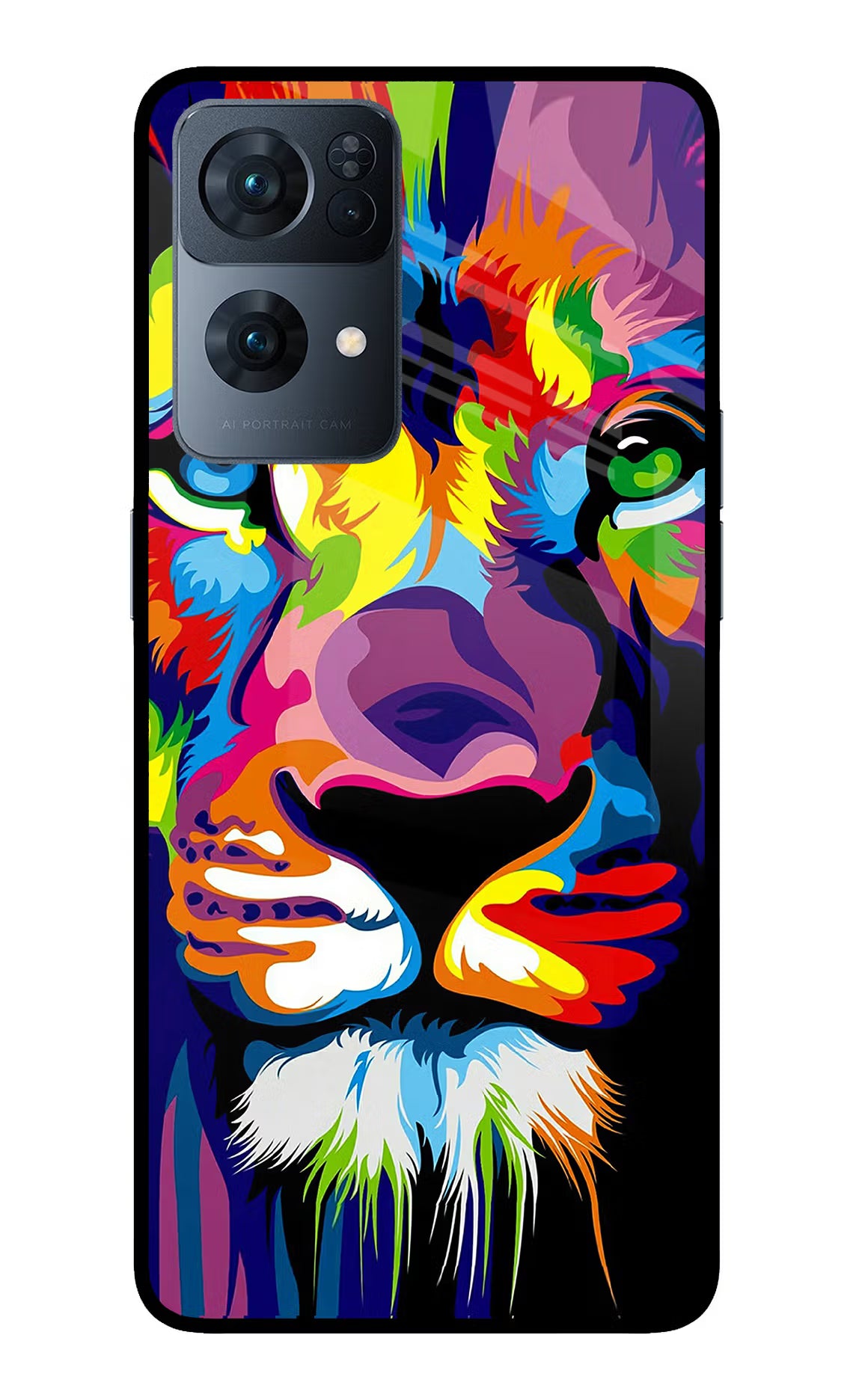 Lion Oppo Reno7 Pro 5G Back Cover - Lion Oppo Reno7 Pro 5G Glass Case Back Cover by Casekaro Lion Oppo Reno7 Pro 5G Glass Case Back Cover by Casekaro