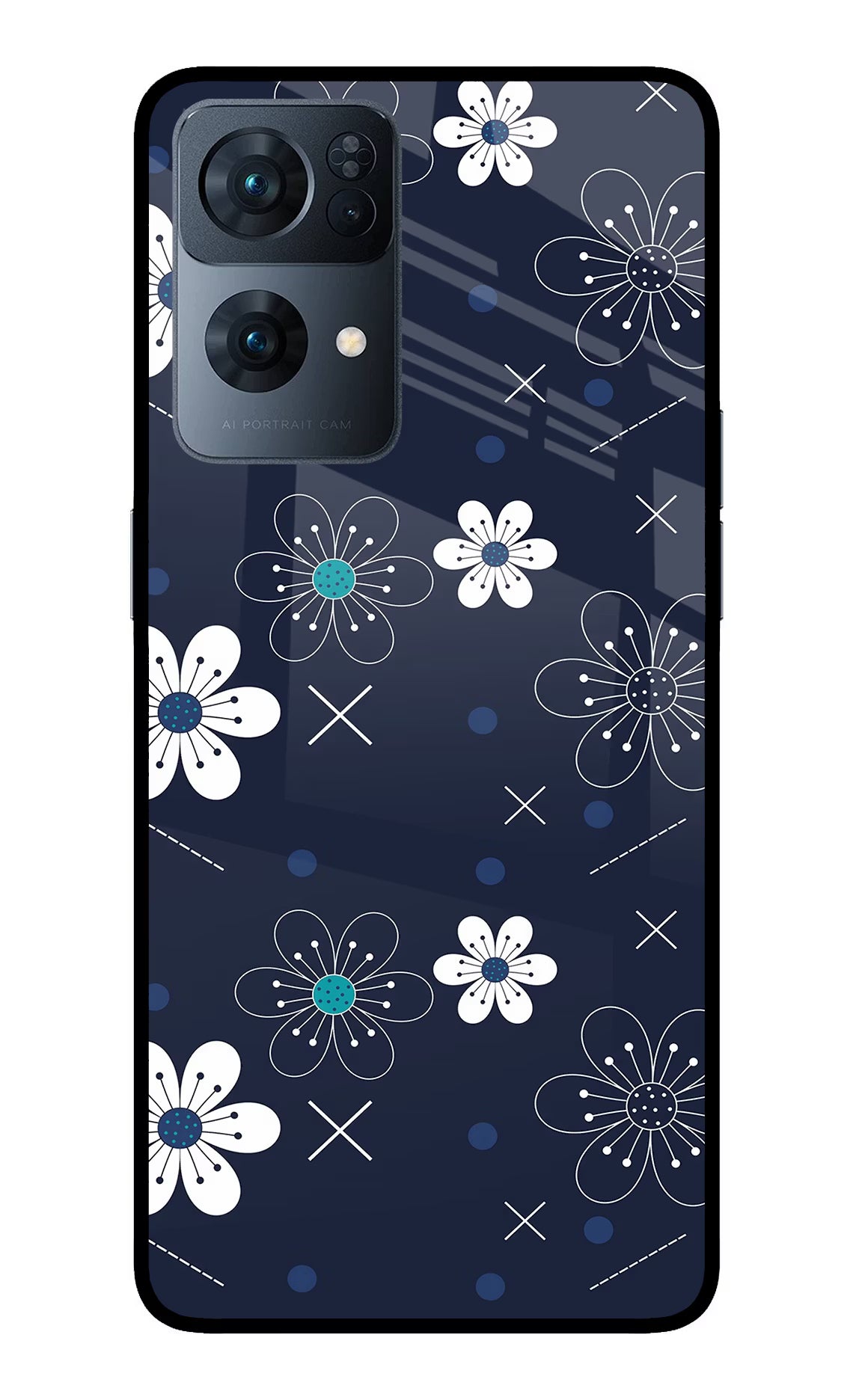 Flowers Oppo Reno7 Pro 5G Back Cover - Flowers Oppo Reno7 Pro 5G Glass Case Back Cover by Casekaro Flowers Oppo Reno7 Pro 5G Glass Case Back Cover by Casekaro