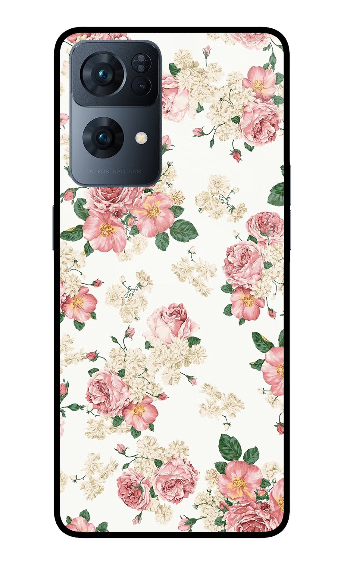Flowers Oppo Reno7 Pro 5G Back Cover - Flowers Oppo Reno7 Pro 5G Glass Case Back Cover by Casekaro Flowers Oppo Reno7 Pro 5G Glass Case Back Cover by Casekaro