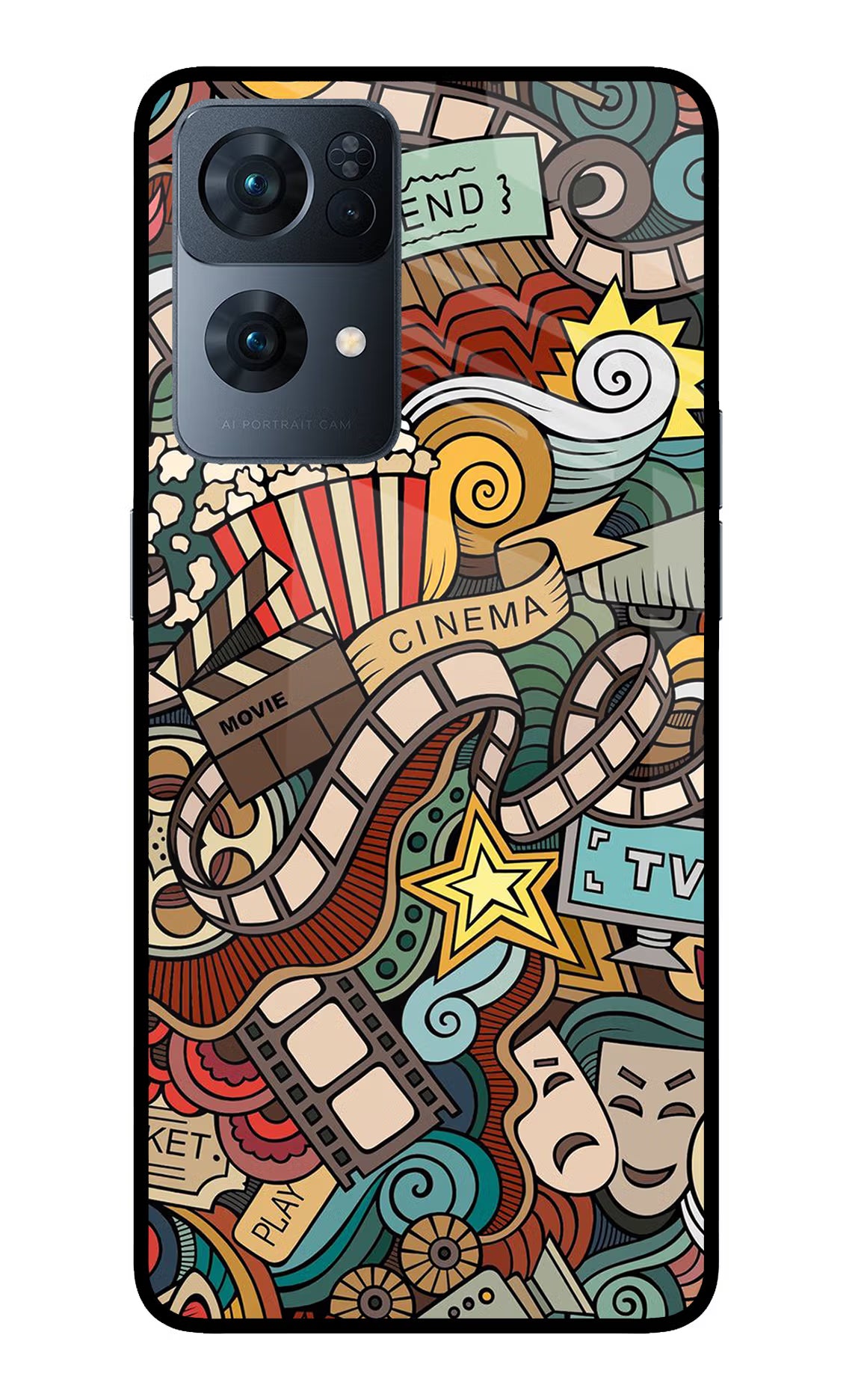 Cinema Abstract Oppo Reno7 Pro 5G Glass Case - Cinema Abstract Oppo Reno7 Pro 5G Glass Case Cinema Abstract Oppo Reno7 Pro 5G Glass Case