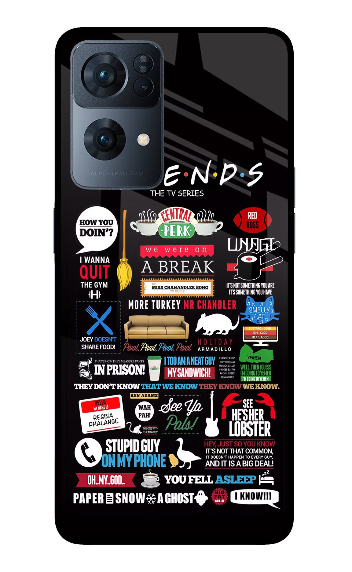 FRIENDS Oppo Reno7 Pro 5G Glass Case - FRIENDS Oppo Reno7 Pro 5G Glass Case FRIENDS Oppo Reno7 Pro 5G Glass Case