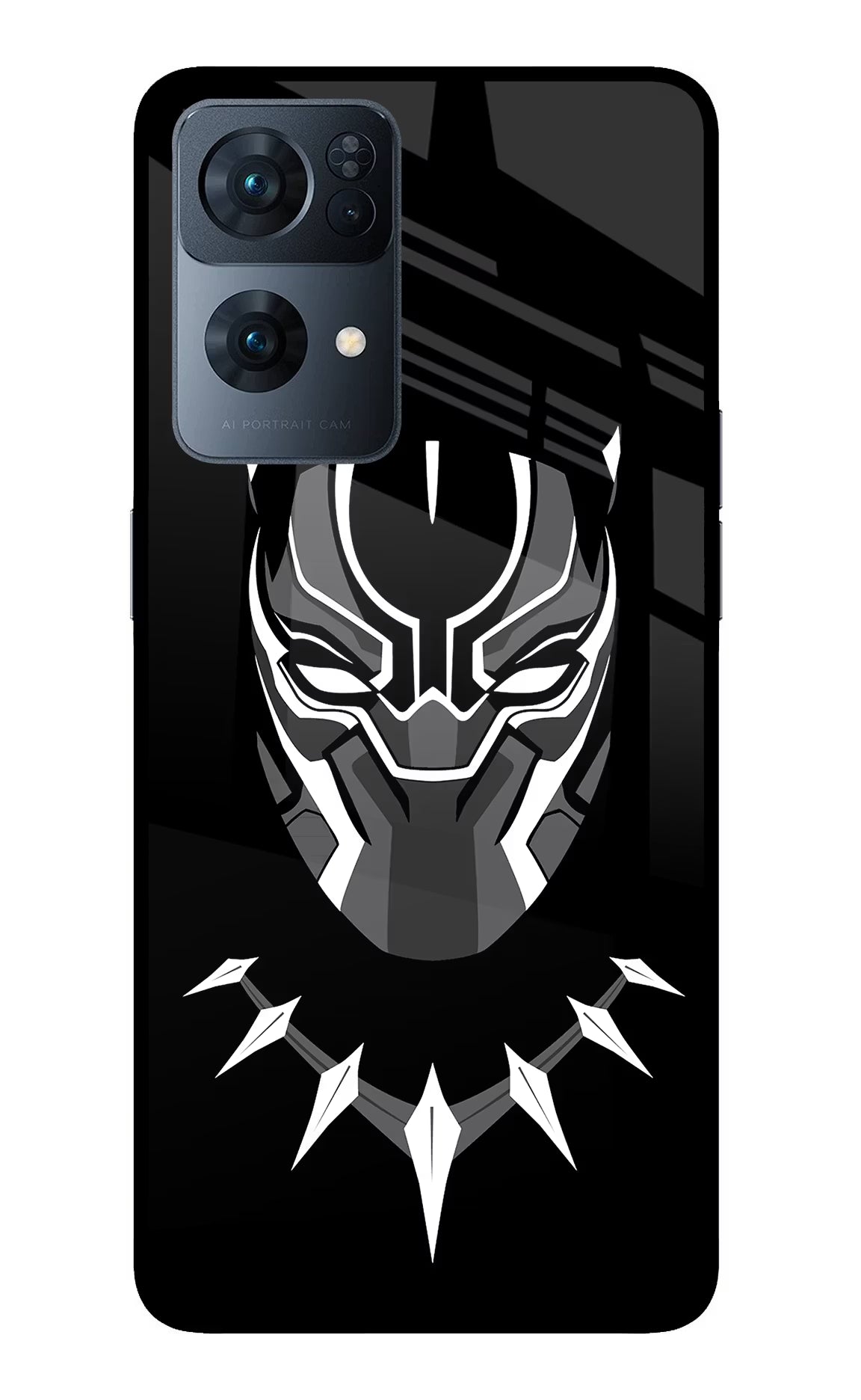 Black Panther Oppo Reno7 Pro 5G Back Cover - Black Panther Oppo Reno7 Pro 5G Glass Case Back Cover by Casekaro Black Panther Oppo Reno7 Pro 5G Glass Case Back Cover by Casekaro