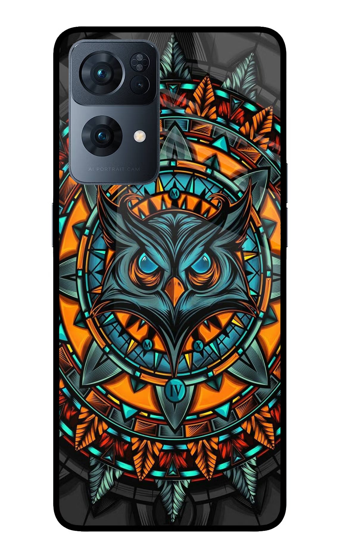 Angry Owl Art Oppo Reno7 Pro 5G Glass Case - Angry Owl Art Oppo Reno7 Pro 5G Glass Case Angry Owl Art Oppo Reno7 Pro 5G Glass Case