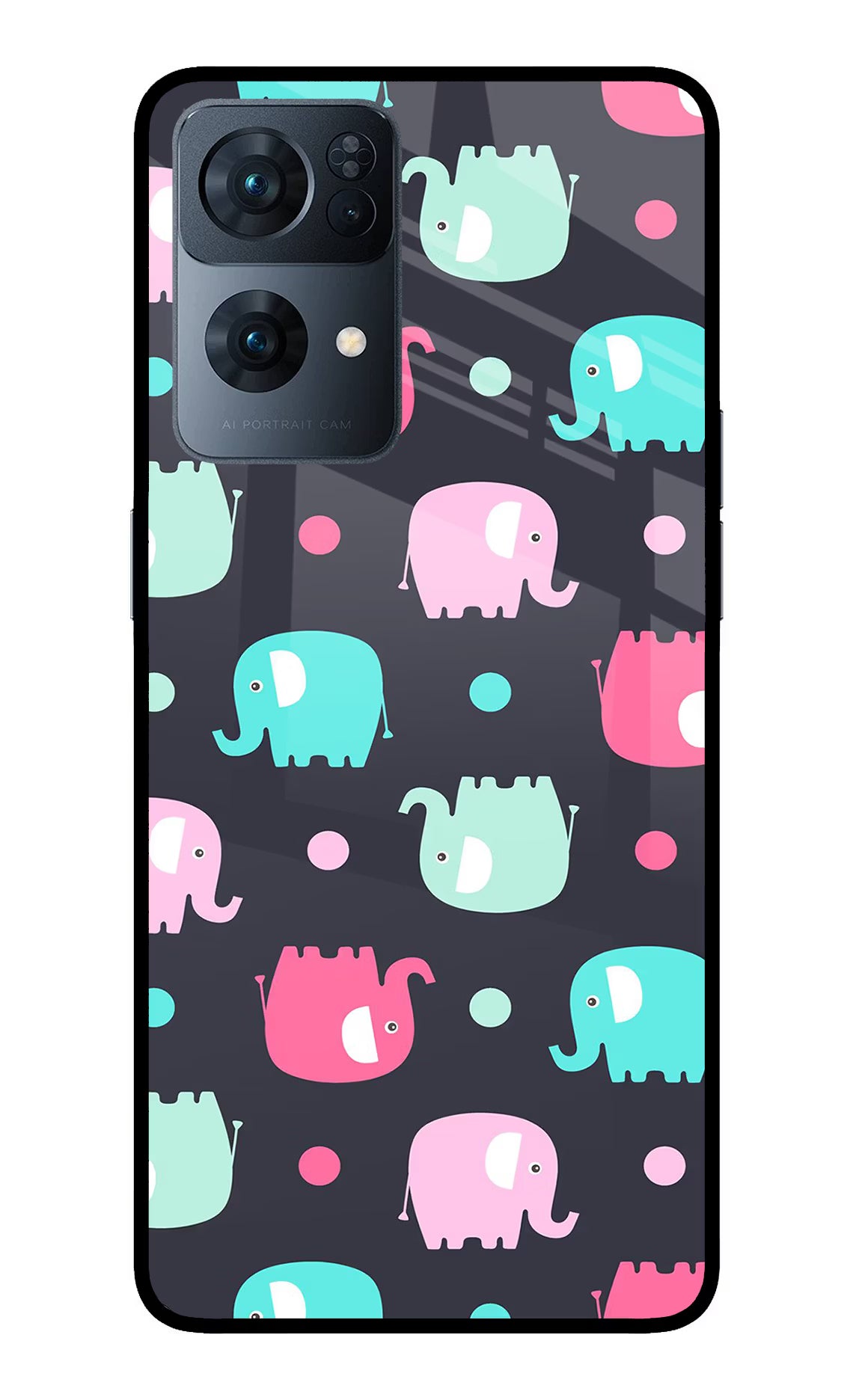 Elephants Oppo Reno7 Pro 5G Glass Case - Elephants Oppo Reno7 Pro 5G Glass Case Elephants Oppo Reno7 Pro 5G Glass Case
